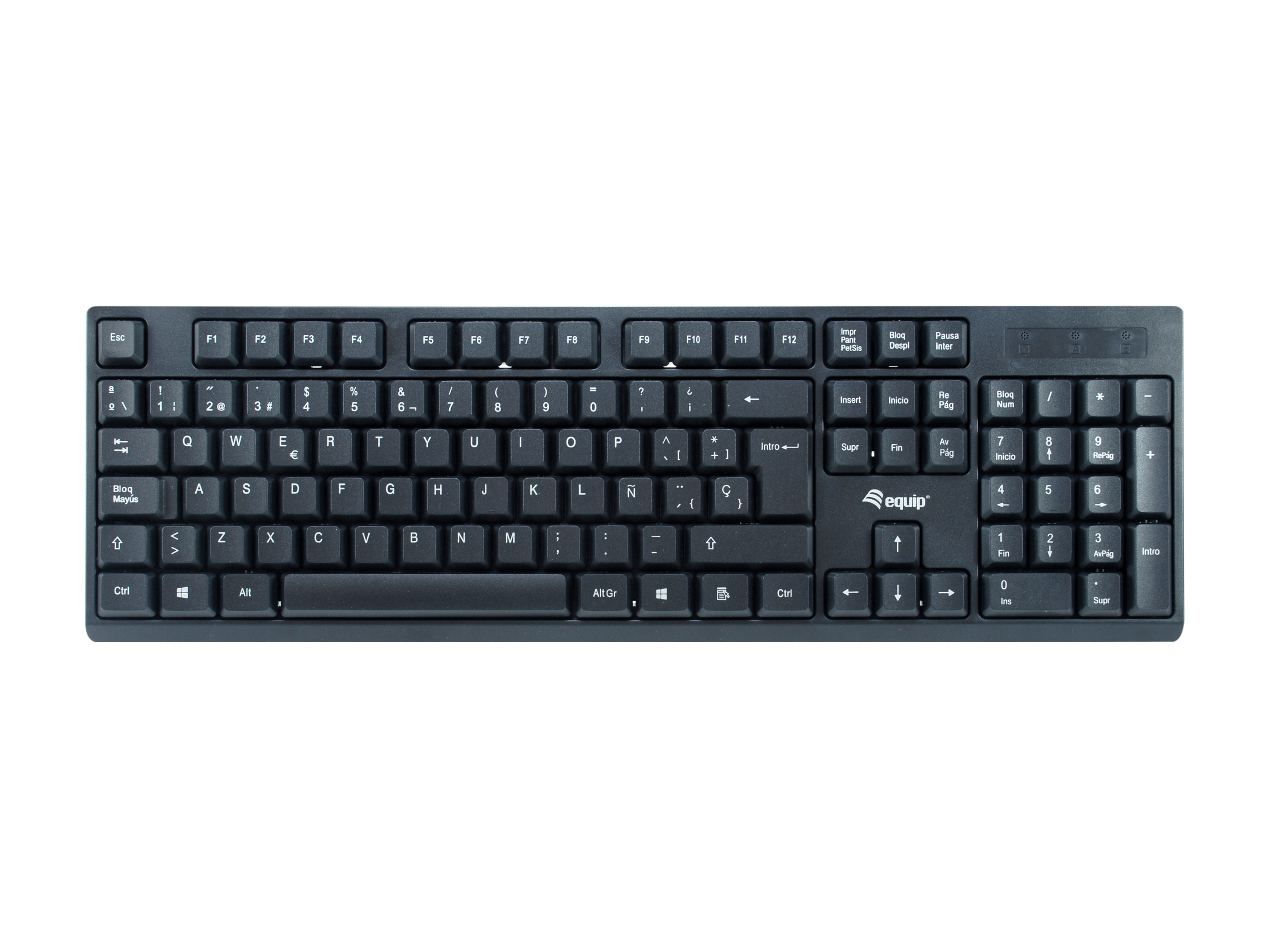 Equip Kabelloses Tastatur und Mausset - Kabellos - RF Wireless - Schwarz - Maus enthalten - TL: Spanisch, QWERTY, Ansicht 2
