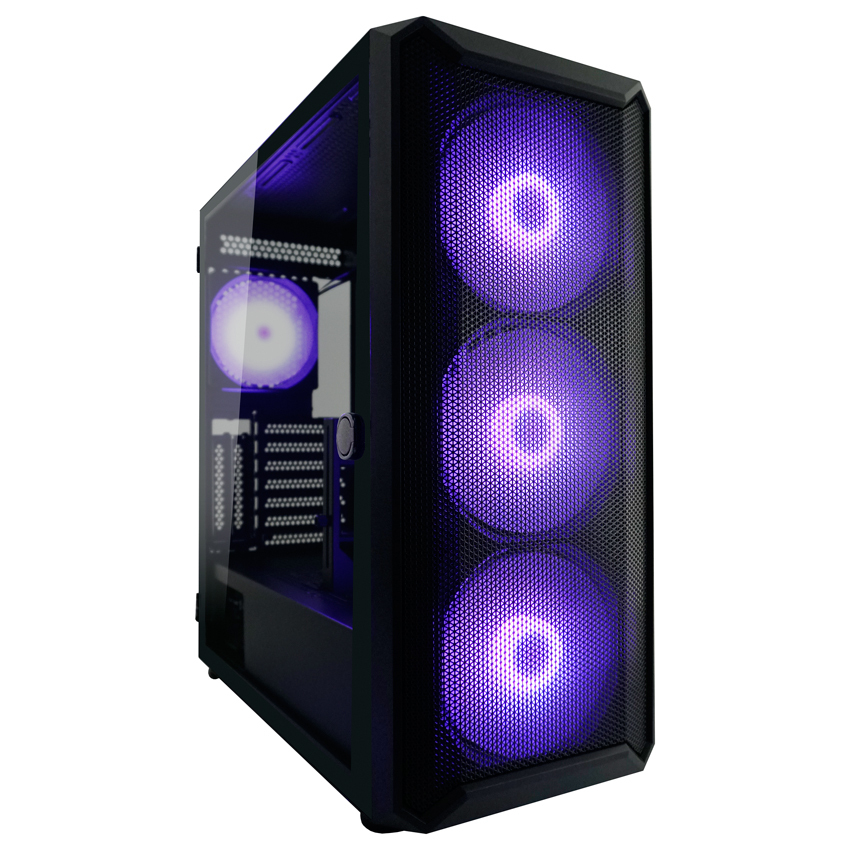 LC-Power Gaming 804B - Obsession_X - Mid tower - ATX - Seitenteil mit Fenster (gehärtetes Glas), Ansicht 3