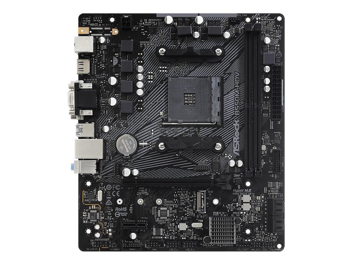 ASRock B550M-HDV - Motherboard - micro ATX - Socket AM4 - AMD B550 - USB 3.2 Gen 1 - Gigabit LAN - Onboard-Grafik (CPU e