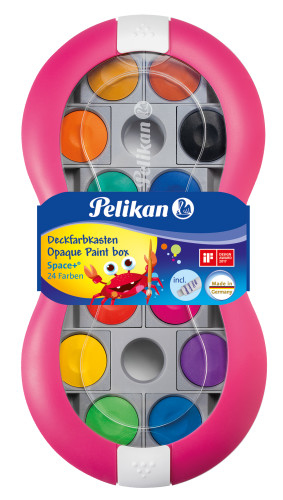 Pelikan Deckfarbkasten Space+ 24 - Schwarz - Blau - Braun - Grün - Magenta - Orange - Pink - Rot - Violett - Gelb - 24 Stück(e)
