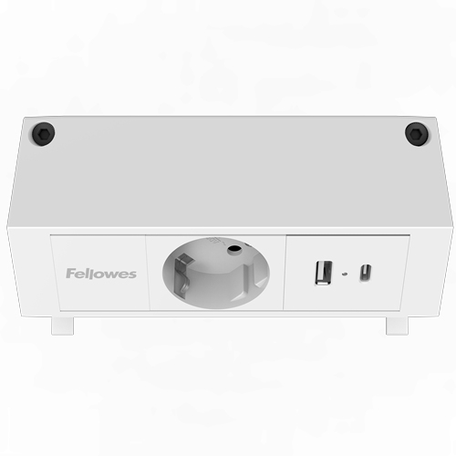 Fellowes Strommodul Schreibtisch 1xSteckdose USB-A USB-C wei, Ansicht 3