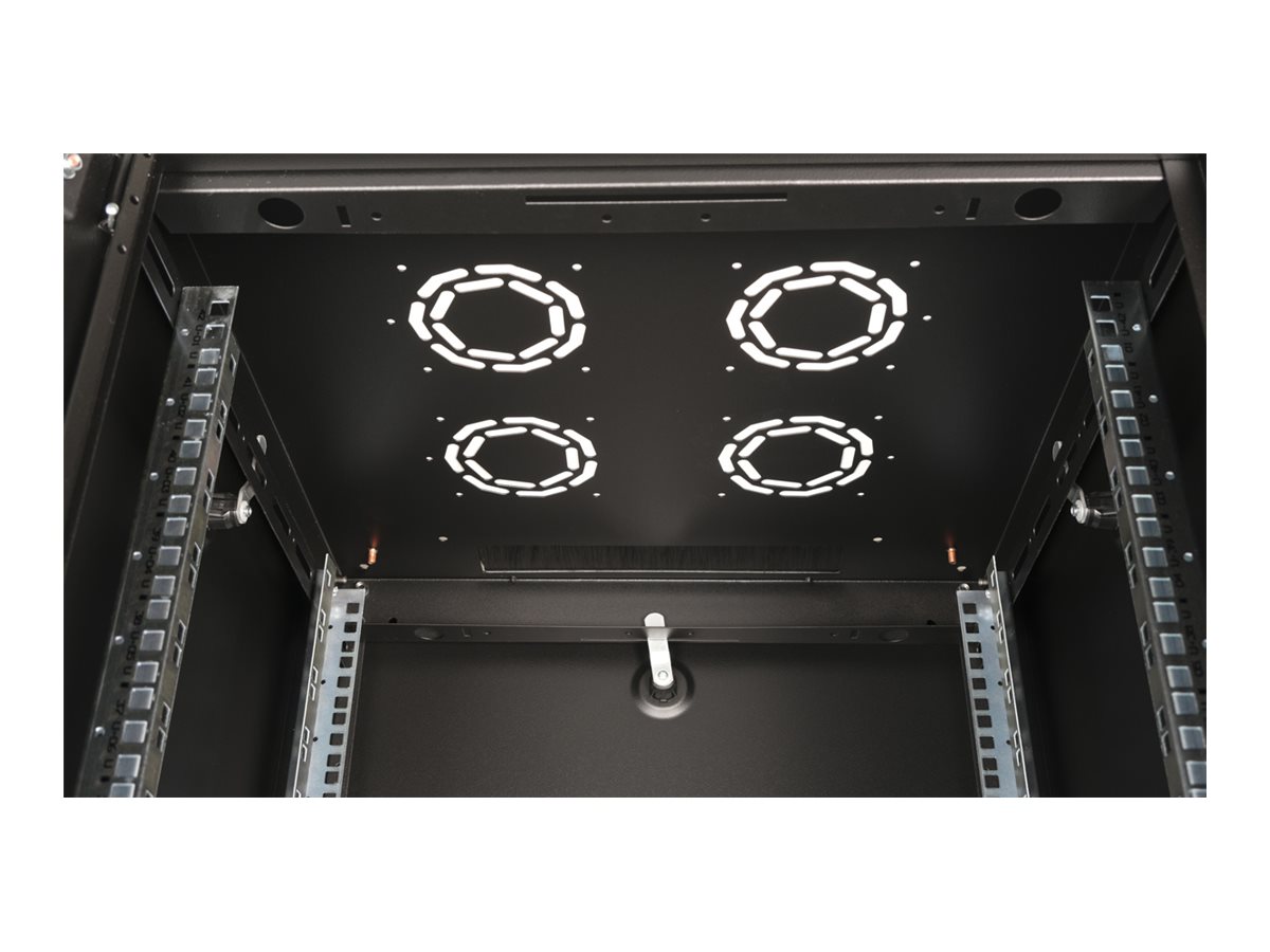 ROLINE 19 Zoll Netzwerkschrank Basic 42 600x600 BxT Glastür schwarz, Ansicht 3