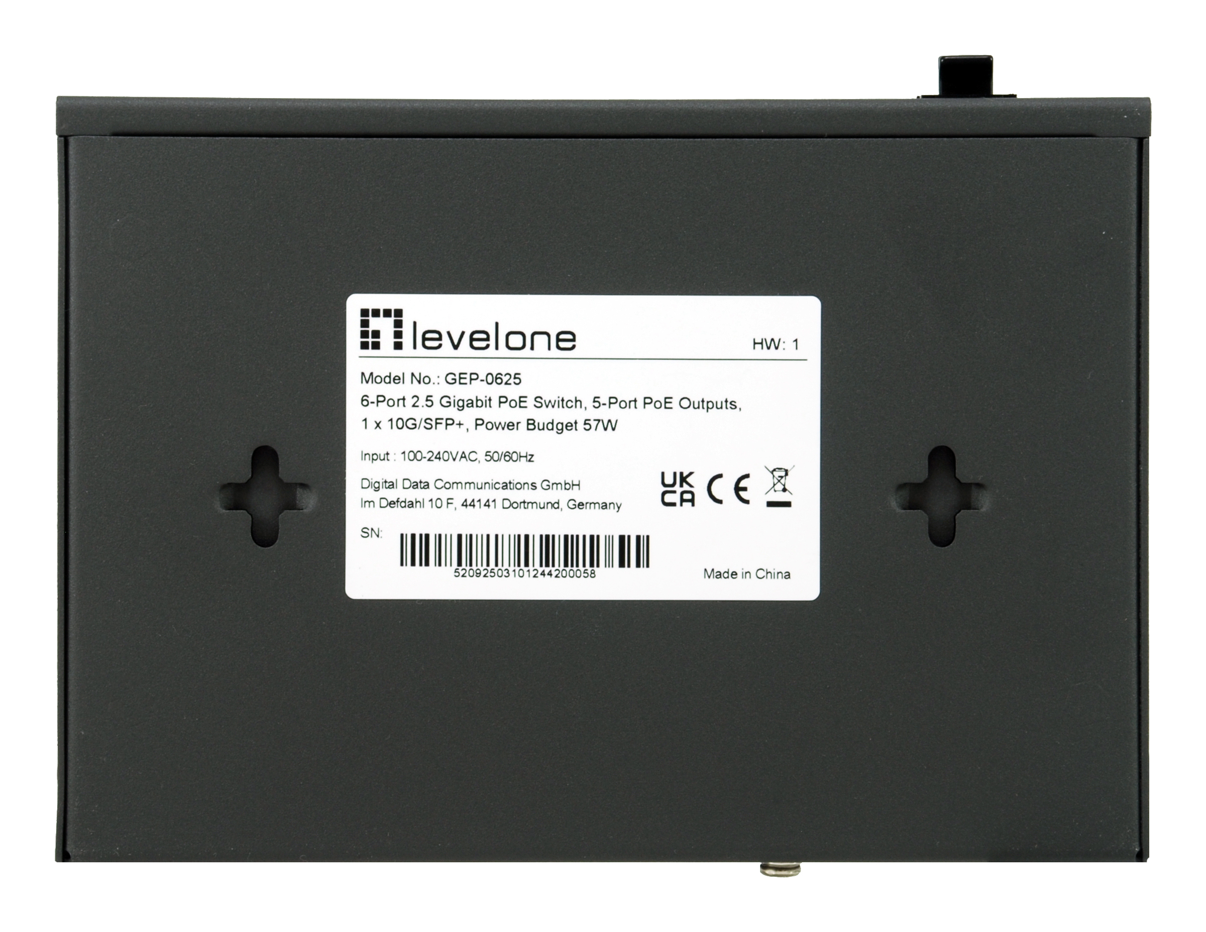LevelOne Switch 6x GE GEP-0625 2.5GbE 57W 8xPoE+ sw - Switch - 10 Gbps, Ansicht 3
