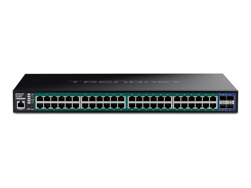 TRENDnet TPE-3524S - Switch - 52 Ports Web - L2+ - Smart - 48 x 101001000 (PoE+)