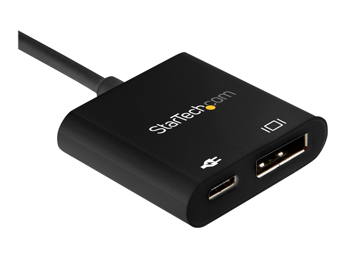StarTech.com StarTech USB C to DisplayPort Adapter with Power Delivery, 8K 60Hz/4K 120Hz USB Type C to DP 1.4 Monitor Video Converter w/60W PD Pass-Through Charging, HBR3, Thunderbolt 3 Compatible - USB-C Male to DP Female (CDP2DP14UCPB)