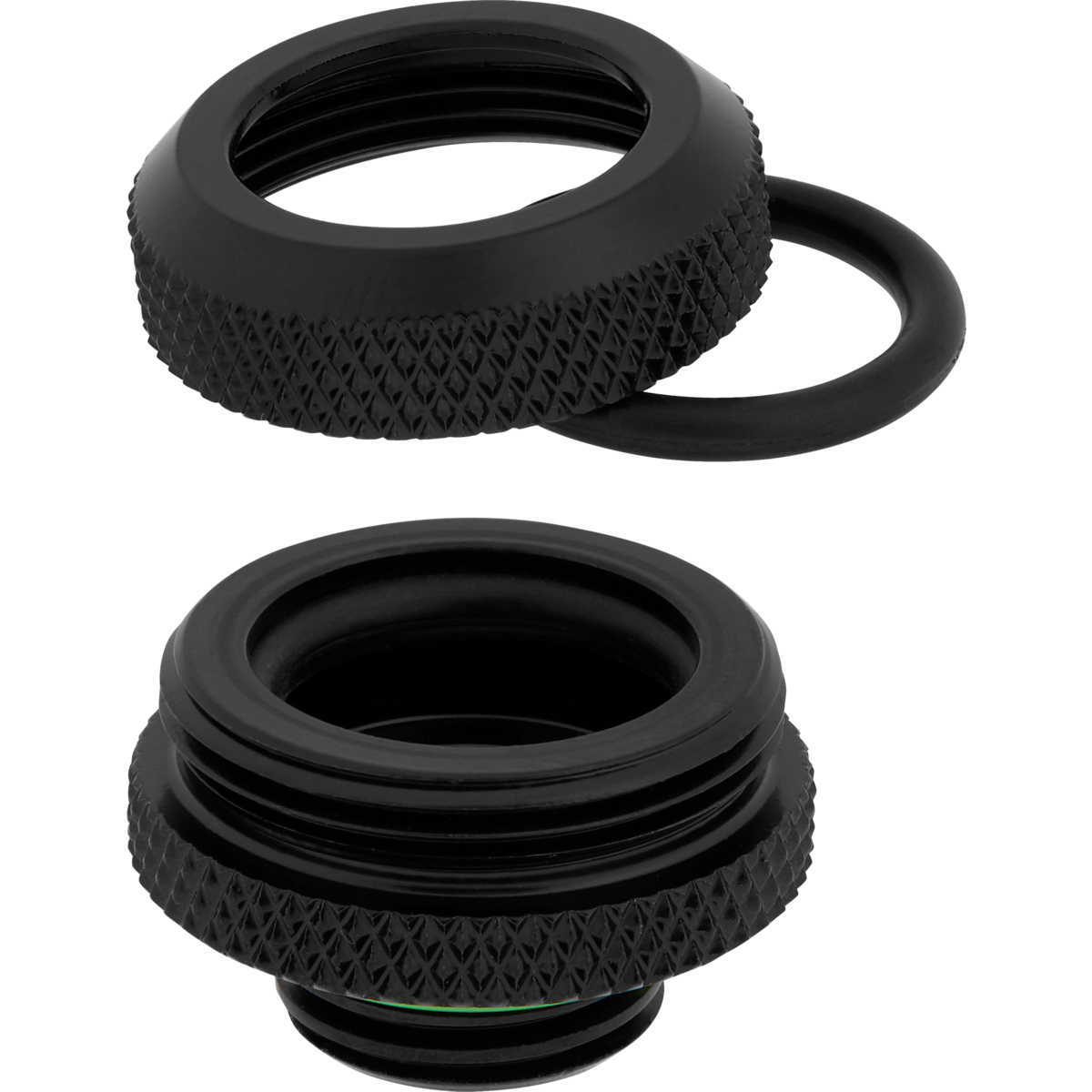 Corsair Hydro X Series XF Hardline 14mm OD Fitting - Flüssigkühlsystemarmatur - Schwarz (Packung mit 4), Ansicht 2
