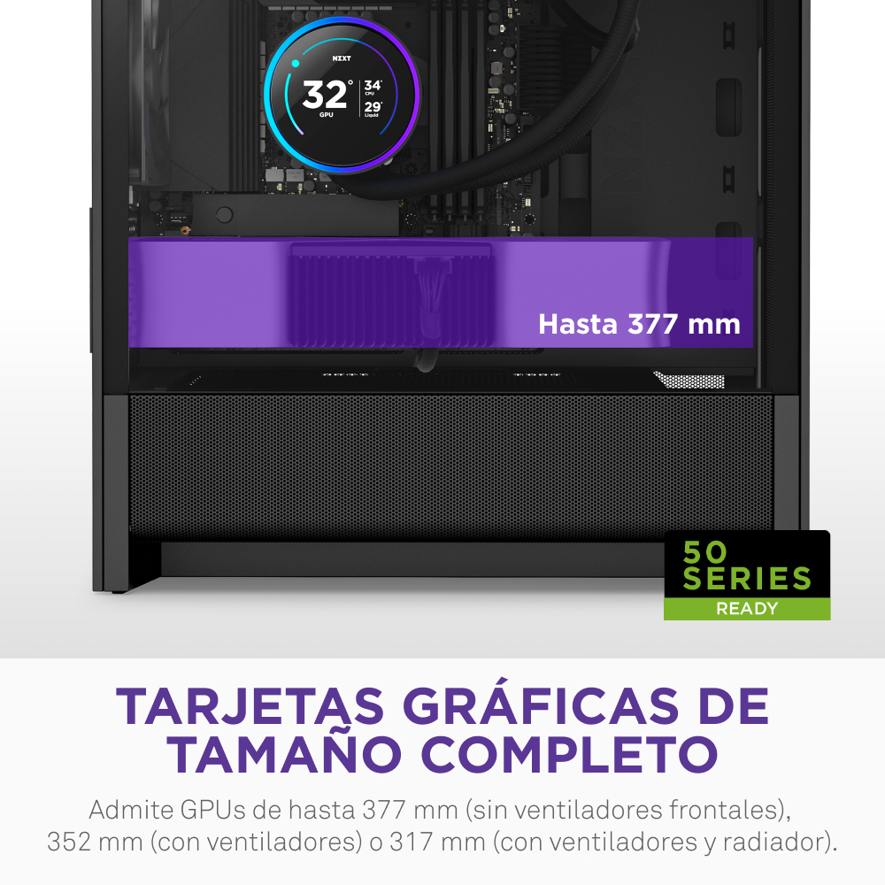 NZXT H3 Flow 2025 schwarz| PC-Gehäuse - Midi/Minitower - ATX, Ansicht 4