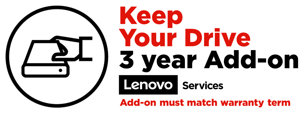 Lenovo 3 Jahre Einbehalten der Festplatte (Erweiterung), 1 Lizenz(en), 3 Jahr(e), Vor Ort