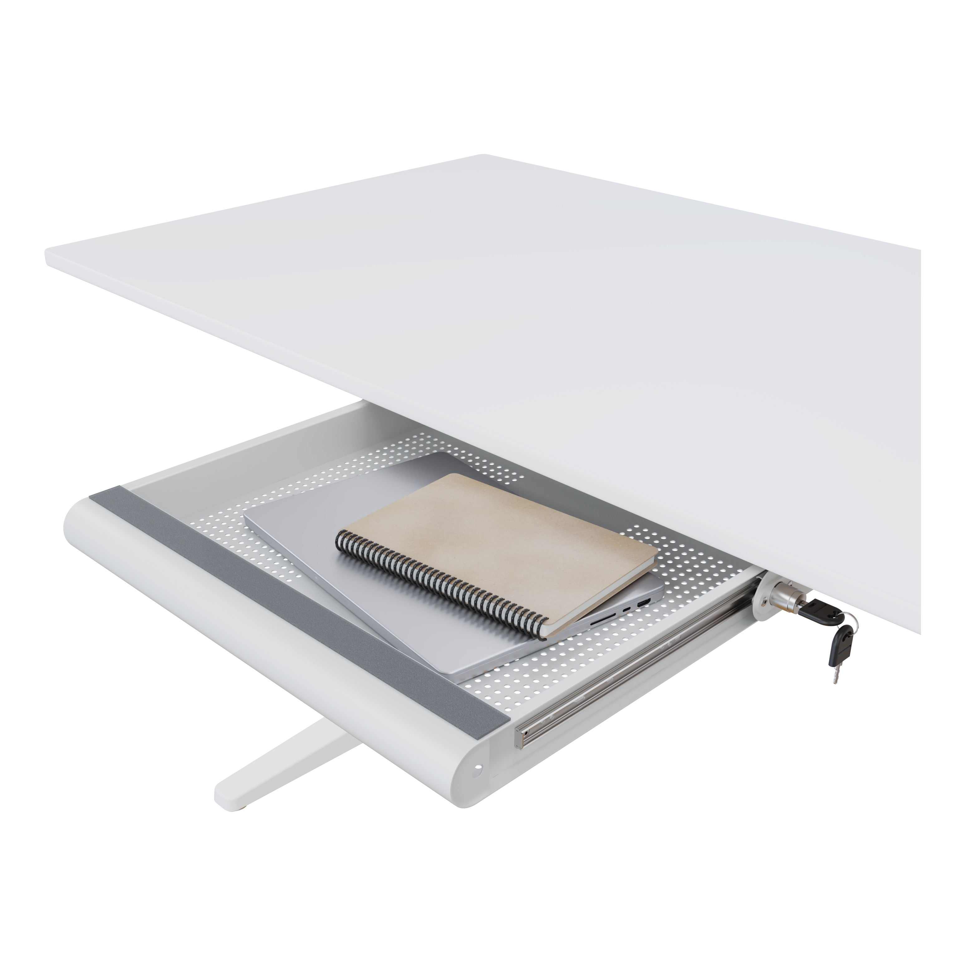 Dataflex Addit Sicherheits-Schublade 620 weiss für Laptops u.a. Geräte, Ansicht 2