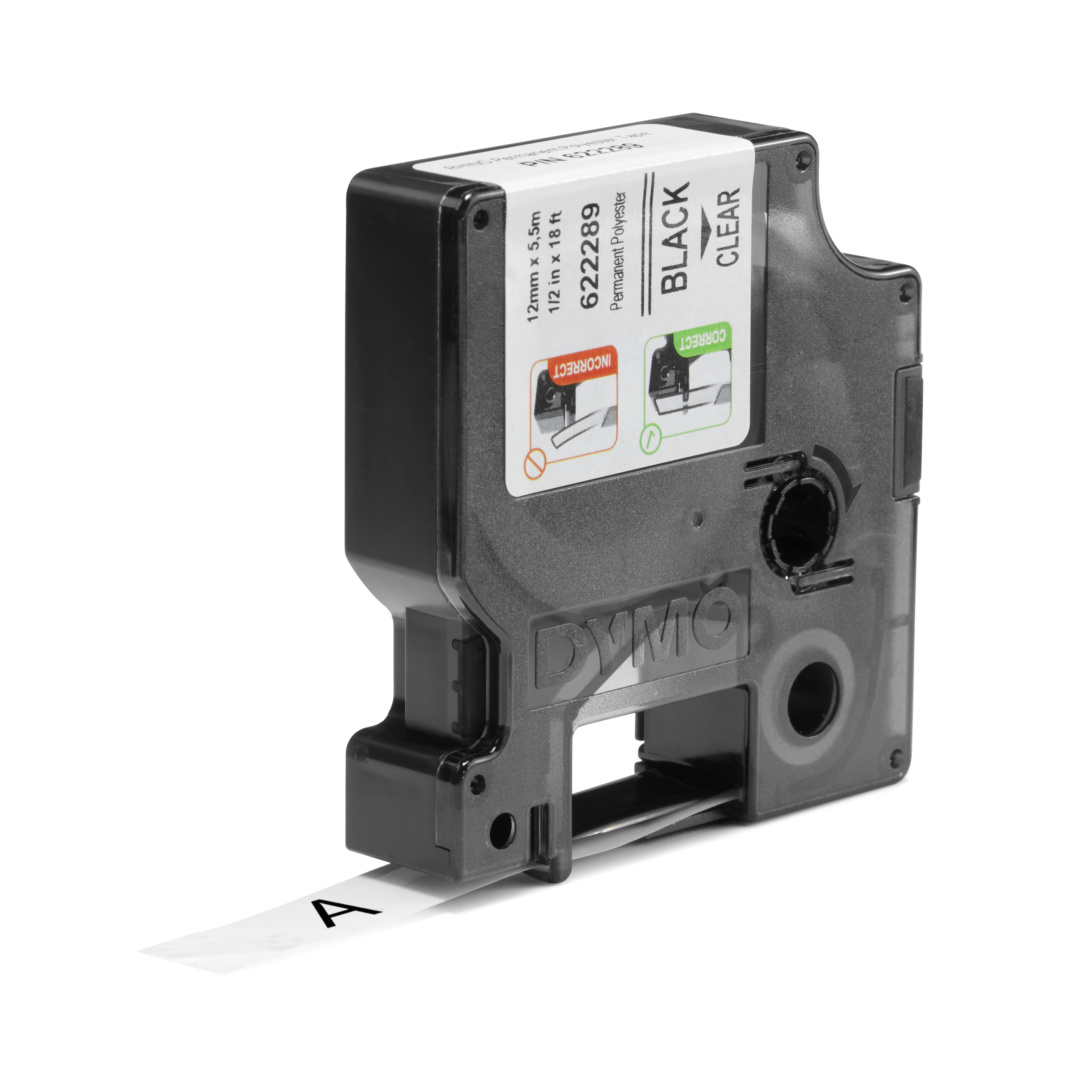 Dymo RhinoPRO Permanent Polyester - Polyester - permanenter Klebstoff - schwarz auf durchsichtig, Ansicht 2