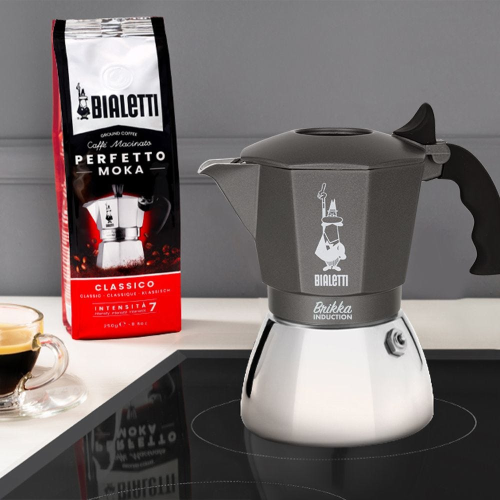 Bialetti Brikka Induction - Mokka-Kanne - Schwarz - Edelstahl - Aluminium - Stahl - Silikon - 1 Stück(e), Ansicht 2