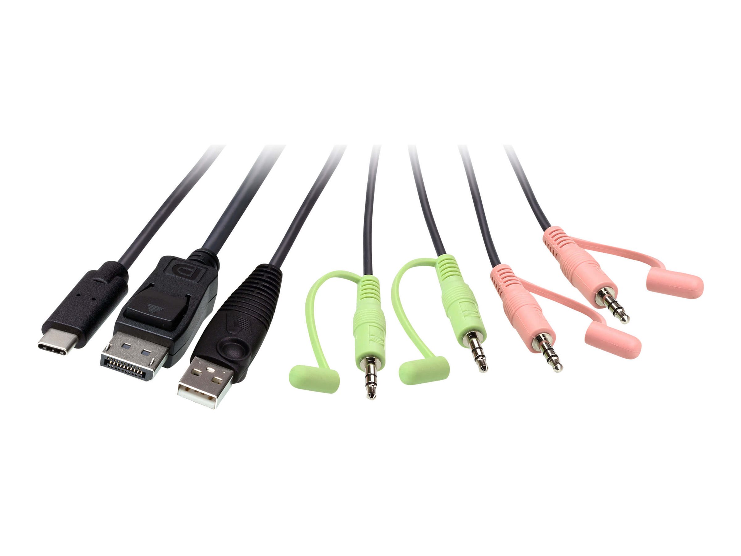 ATEN 2-Port USB-C-DisplayPort-Kabel KVM Switch - 4096 x 2160 Pixel - 4K Ultra HD - 0,74 W - Schwarz, Ansicht 4