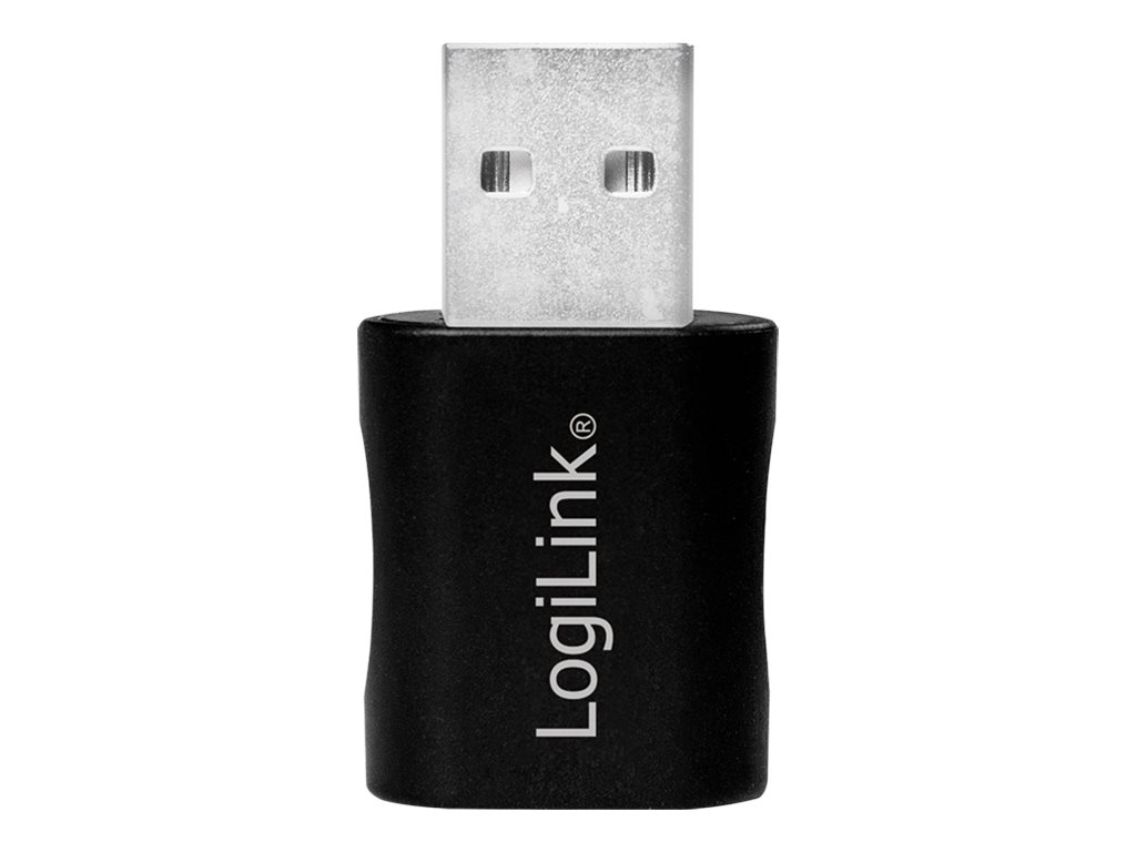LogiLink USB 2.0-Adapter, USB-A/M zu 3,5 mm 4-Pin/F, schwarz