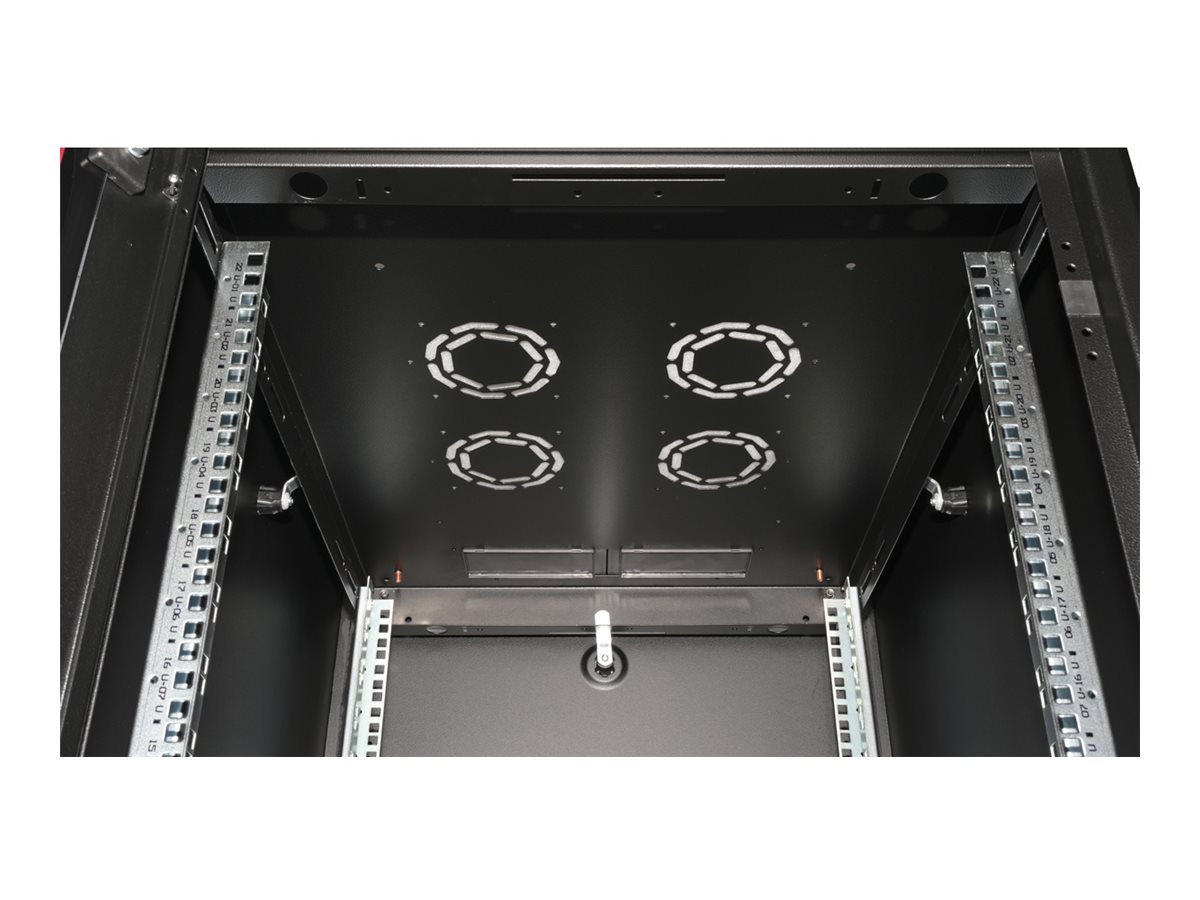 ROLINE 19 Zoll Netzwerkschrank Basic 22 600x800 BxT Glastür schwarz, Ansicht 4