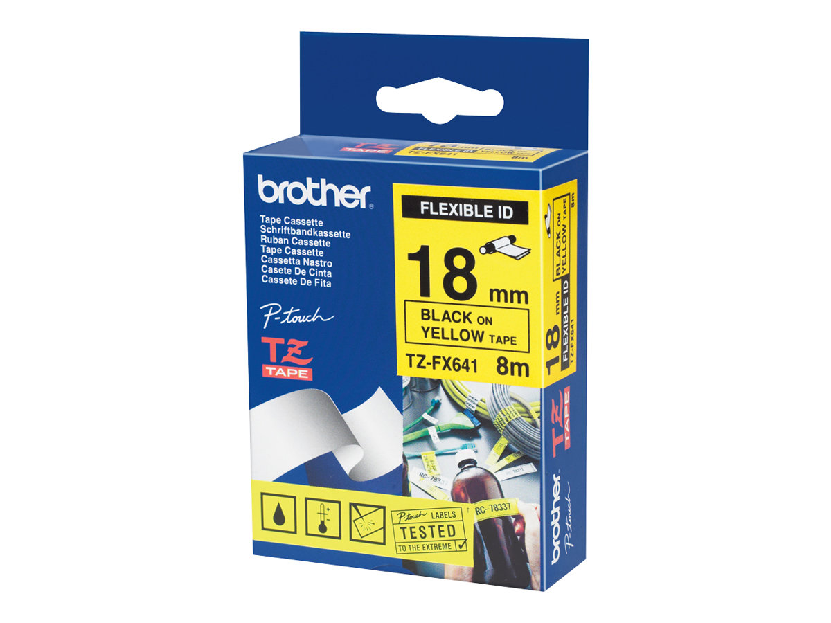 Brother TZe-FX641 - Schwarz auf Gelb - Rolle (1,8 cm x 8 m), Ansicht 3