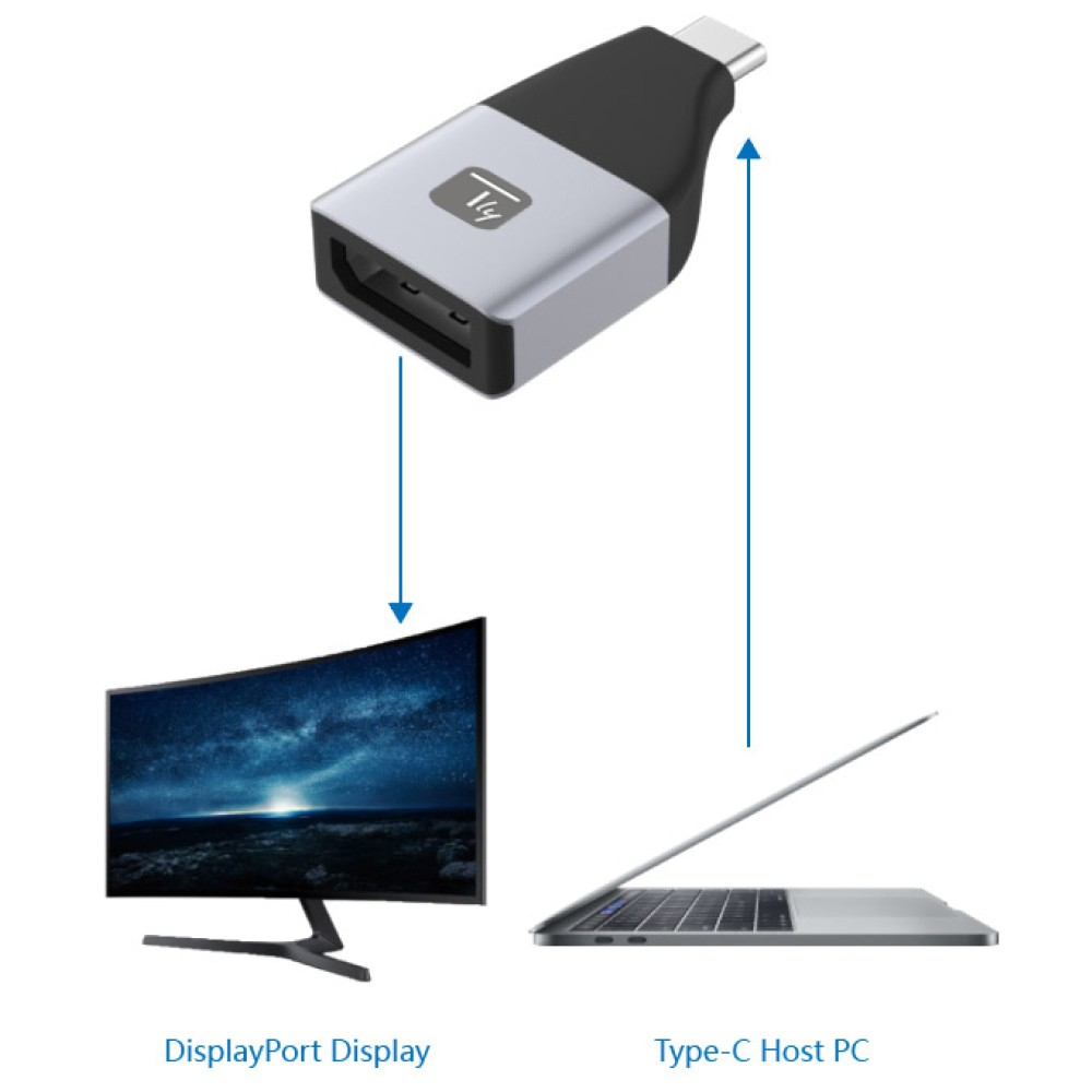 Techly Adapter DisplayPort F 1.2 auf USB-C M - Adapter - Digital/Daten, Ansicht 4