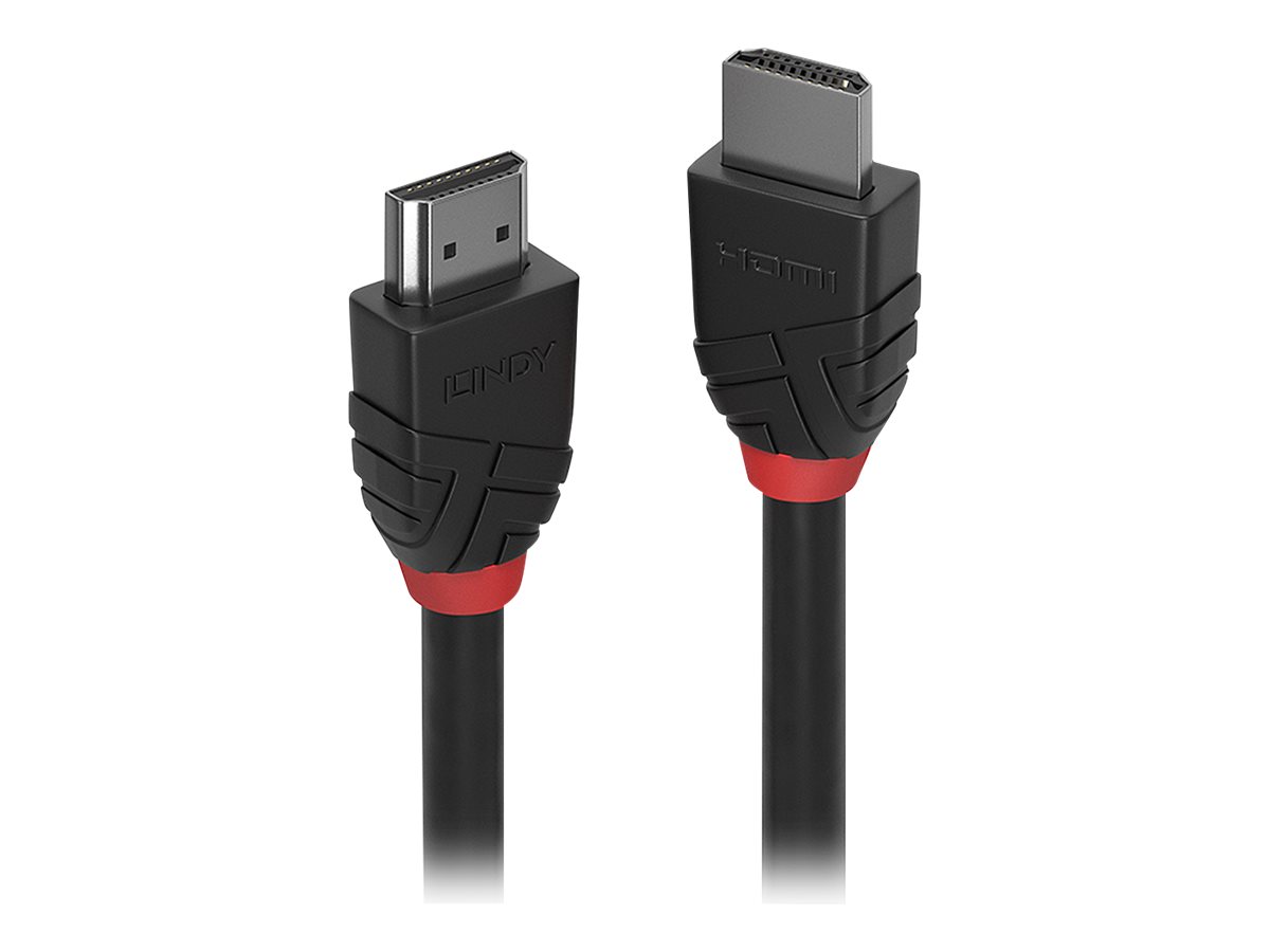 Lindy Black Line - HDMI-Kabel mit Ethernet - HDMI männlich zu HDMI männlich - 5 m - Dreifachisolierung - Schwarz