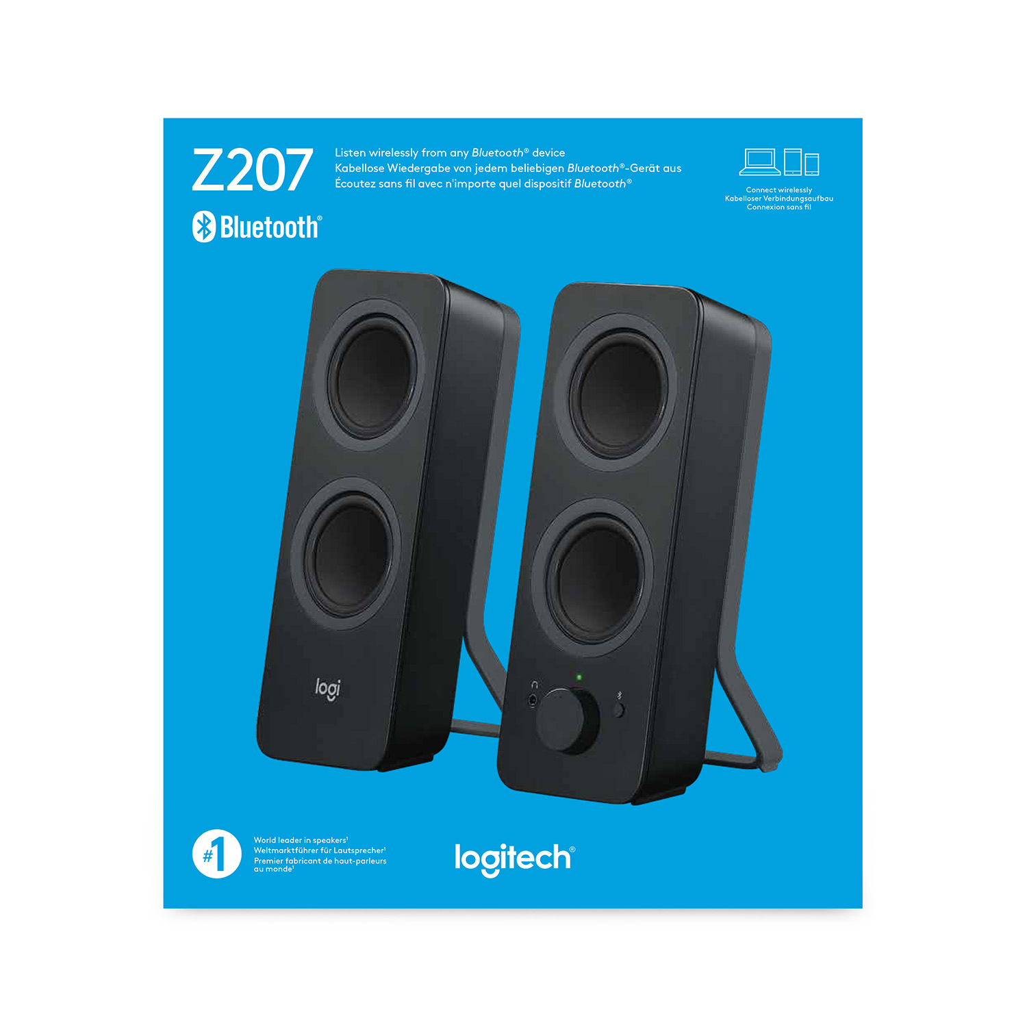 Logitech Z207 - Lautsprecher - für PC - 2.0-Kanal - kabellos - Bluetooth - 5 Watt (Gesamt), Ansicht 2
