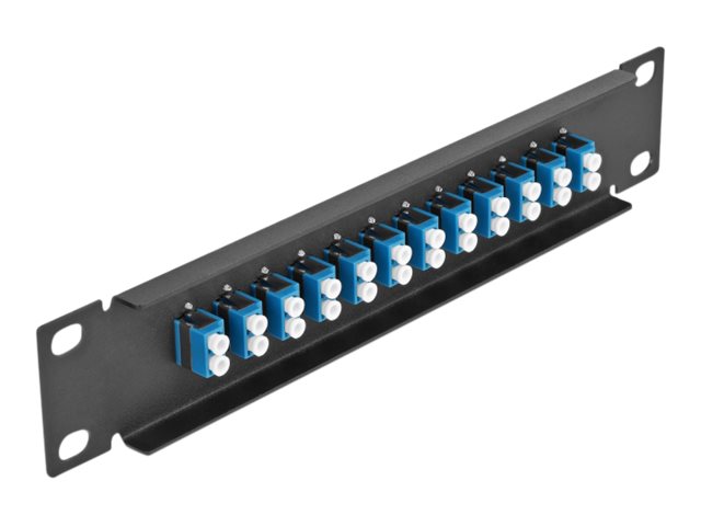 Delock Patch Panel - Rack montierbar - LC SM X 12 - Schwarz Blau - 1U - 25.4 cm (10)