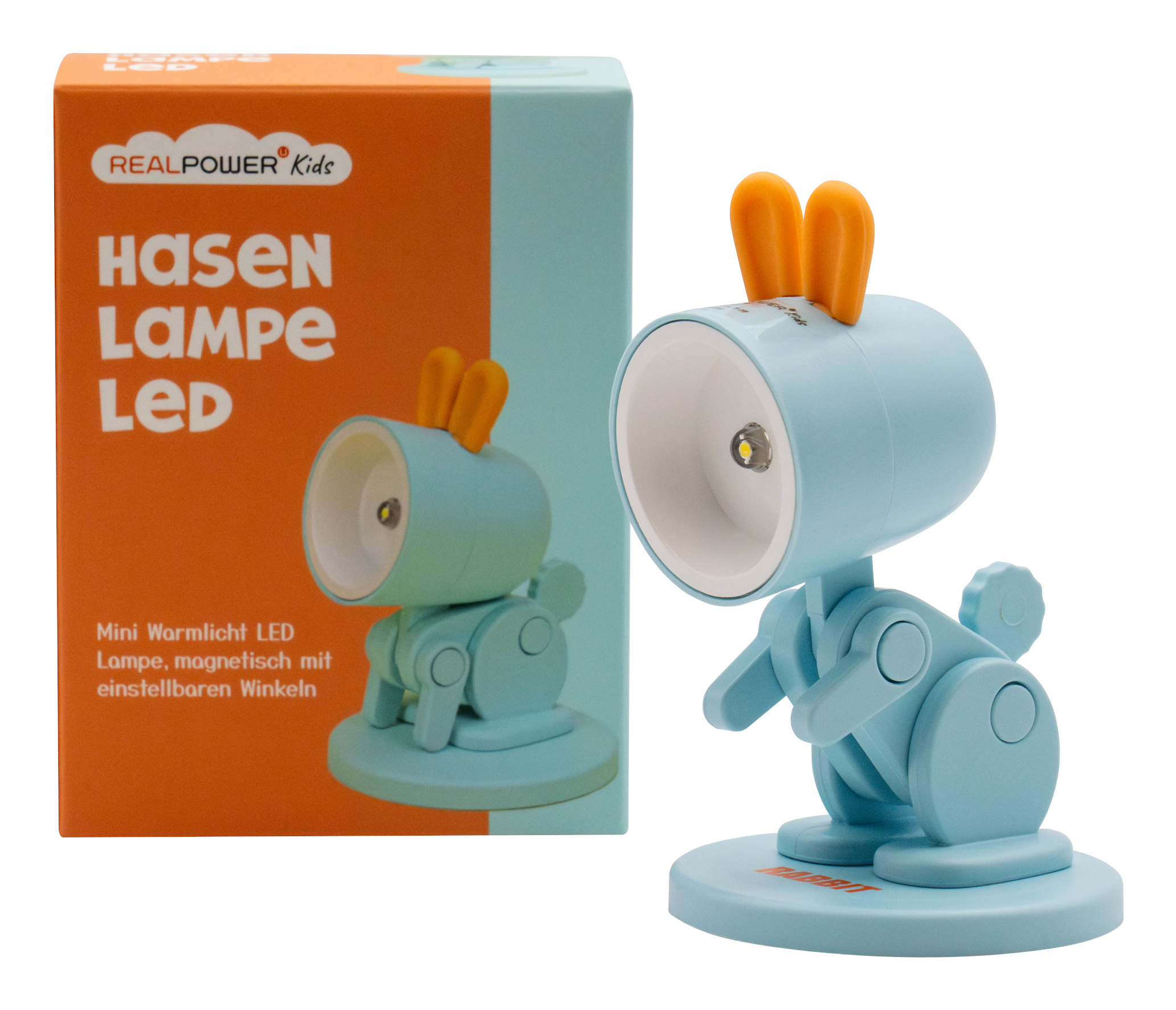 RealPower LED-Tier Taschenlampe Blue rabbit mit Sockel, Ansicht 2
