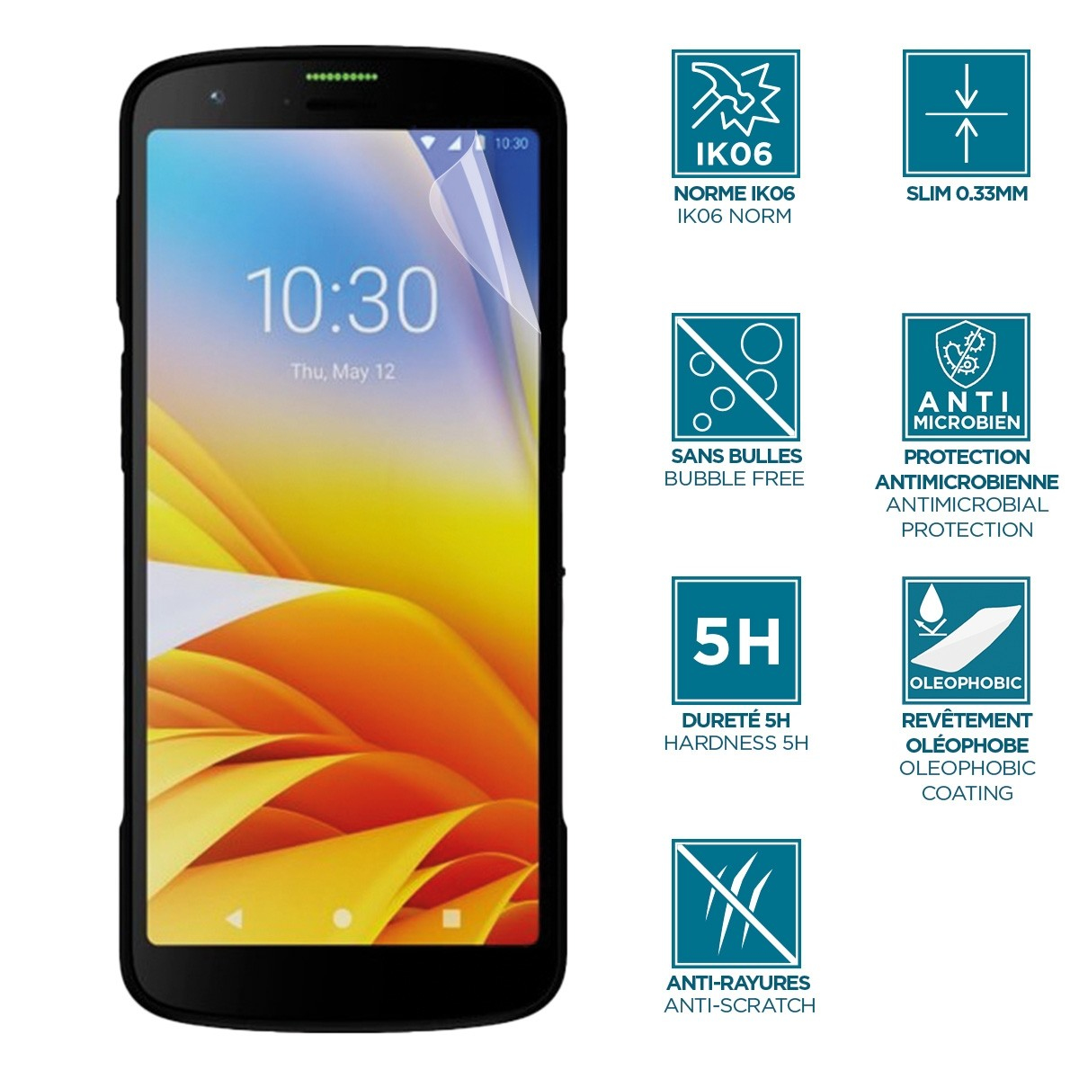 Mobilis Bildschirmschutz für Handgerät - bruchsicher, stoßfest, IK06, Ansicht 3