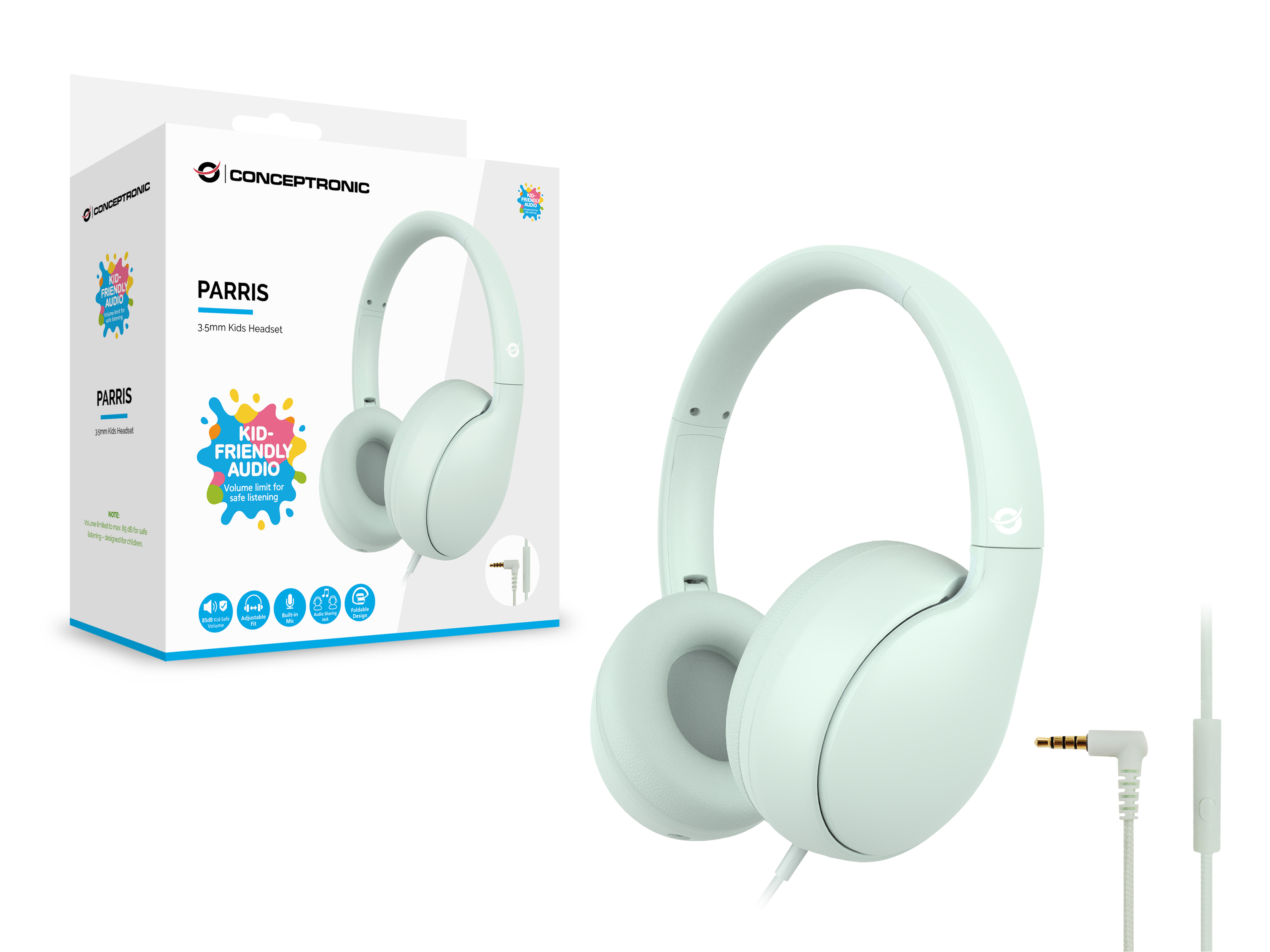 Conceptronic Kids Headset+Schalter 85dB - Headset - 20 KHz, Ansicht 2