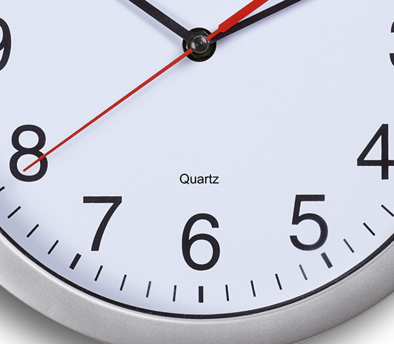 Jakob Maul GmbH MAUL Wanduhr MAULrun - Wand - Quarzuhr - Kreis - Silber - Weiß - Kunststoff - AA, Ansicht 4