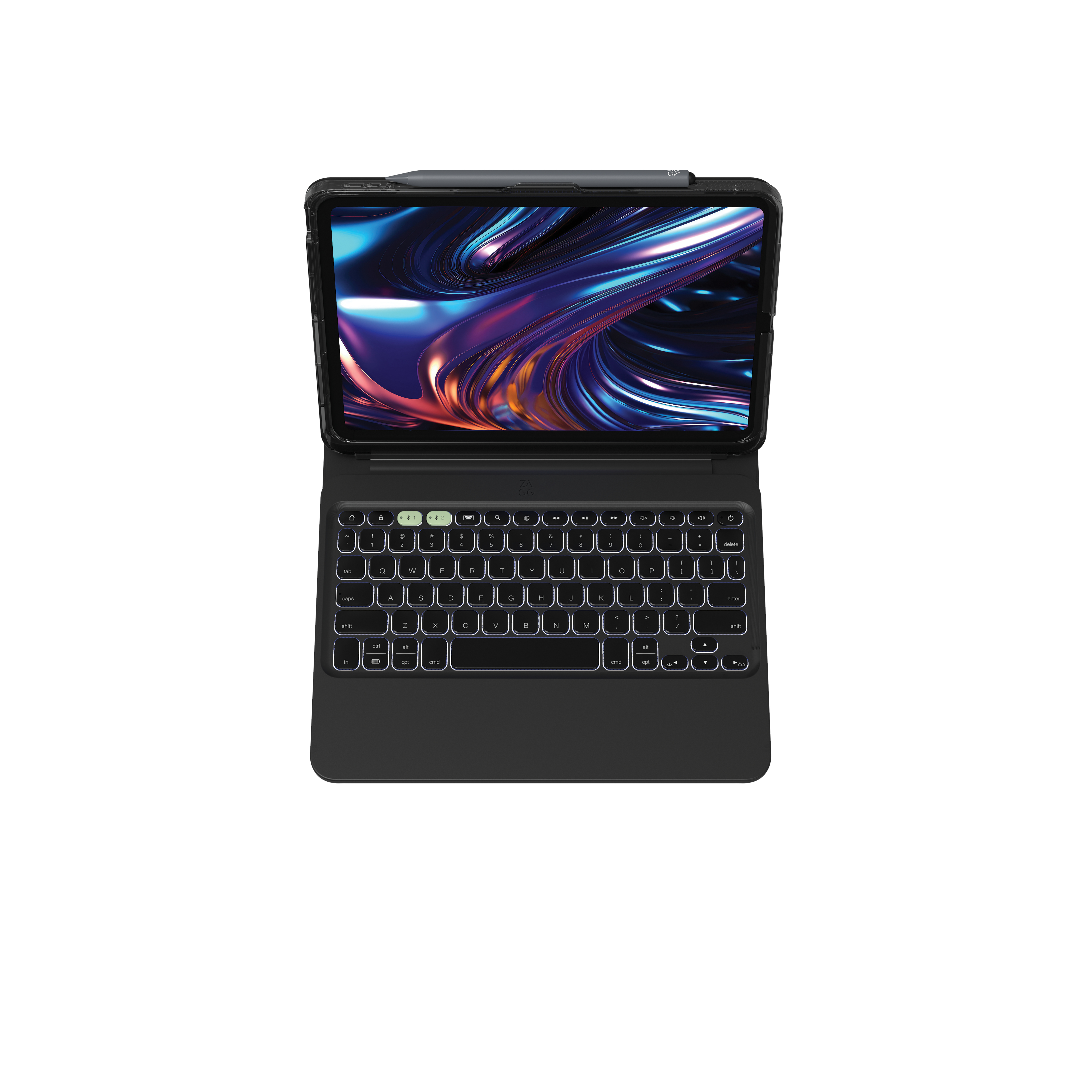 ZAGG Pro Keys 2 - Tastatur und Foliohülle (Smart Folio-Abdeckung) - TL: Deutsch, QWERTZ, Ansicht 2