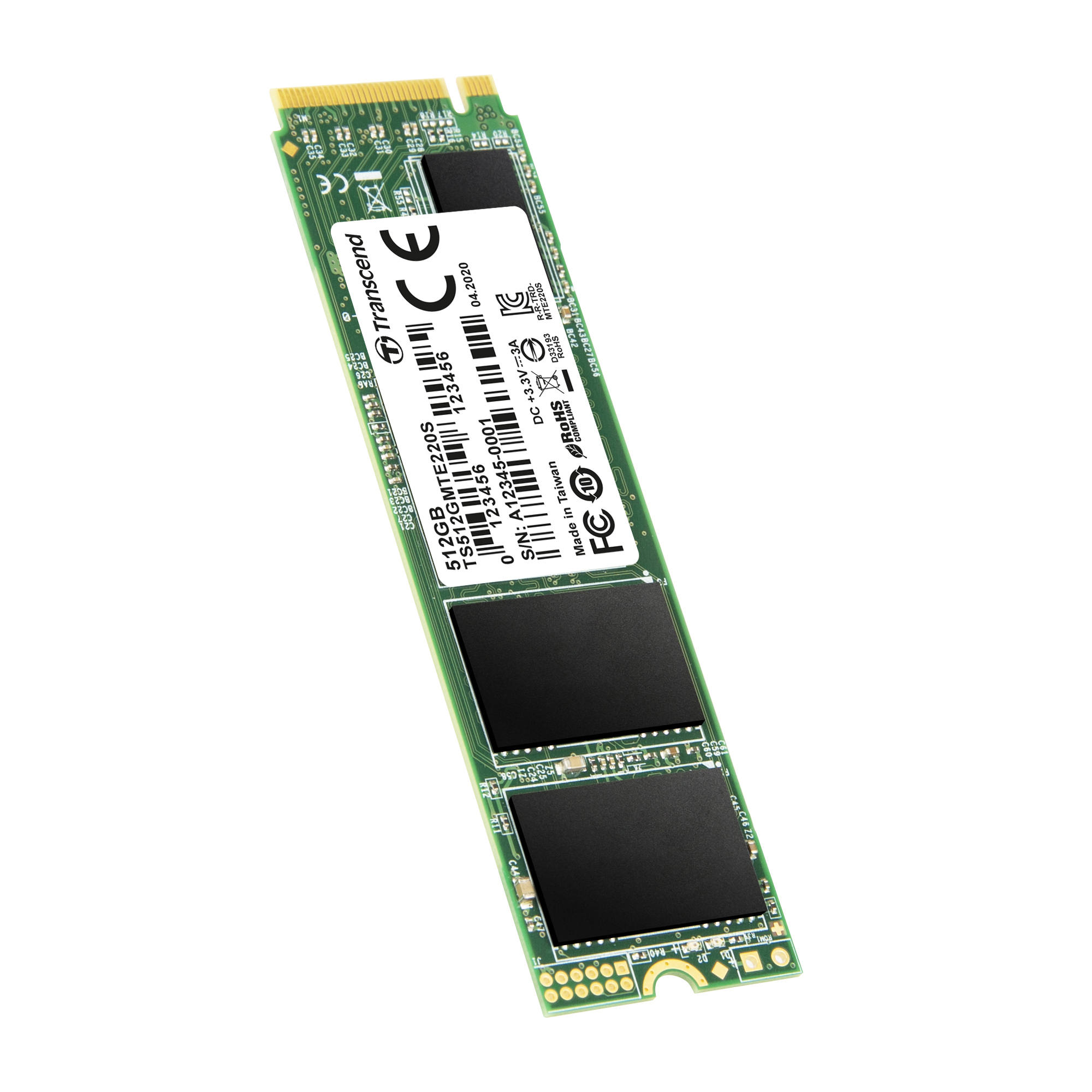 Transcend 220S - SSD - 512 GB - intern - M.2 2280 - PCIe 3.0 x4 (NVMe), Ansicht 3