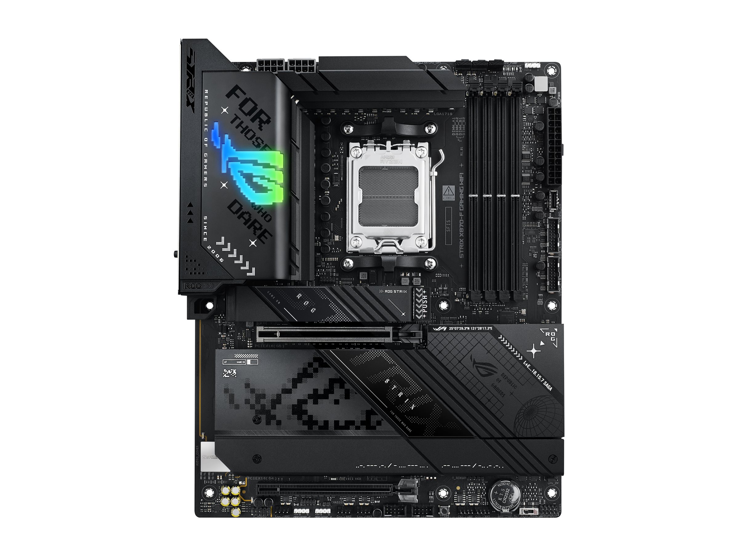 ASUS ROG STRIX X870-F GAMING WIFI - Motherboard - ATX - Socket AM5 - AMD X870 Chipsatz - USB4, USB 3.2 Gen 2, USB-C 3.2 Gen2, USB 3.2 Gen 1, USB-C 3.2 Gen 2x2 - Wi-Fi 7, 2.5 Gigabit LAN, Bluetooth - Onboard-Grafik (CPU erforderlich)