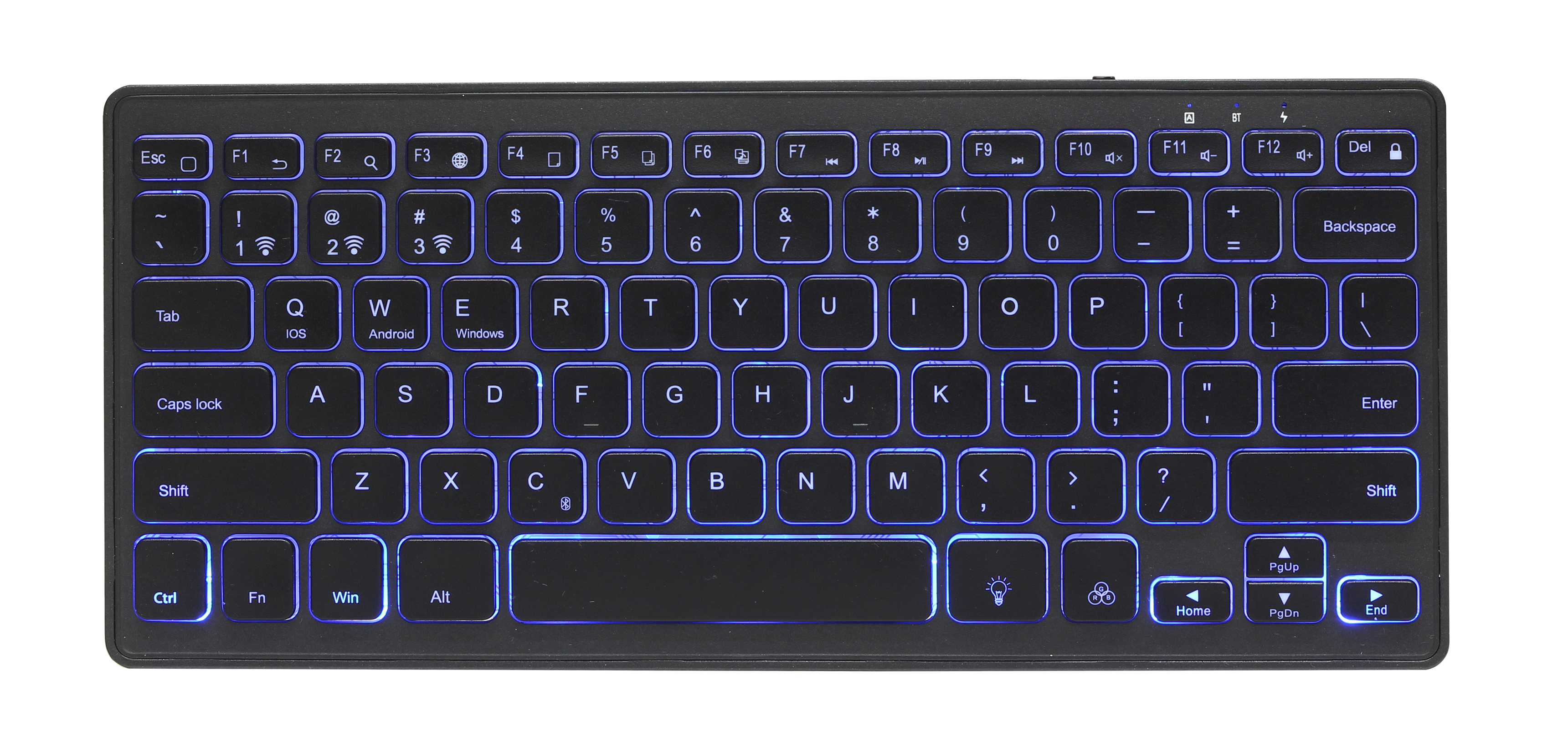 Gembird KB-BTRGB-01-DE - Tastatur - Hintergrundbeleuchtung - TL: Deutsch, QWERTZ, Ansicht 4