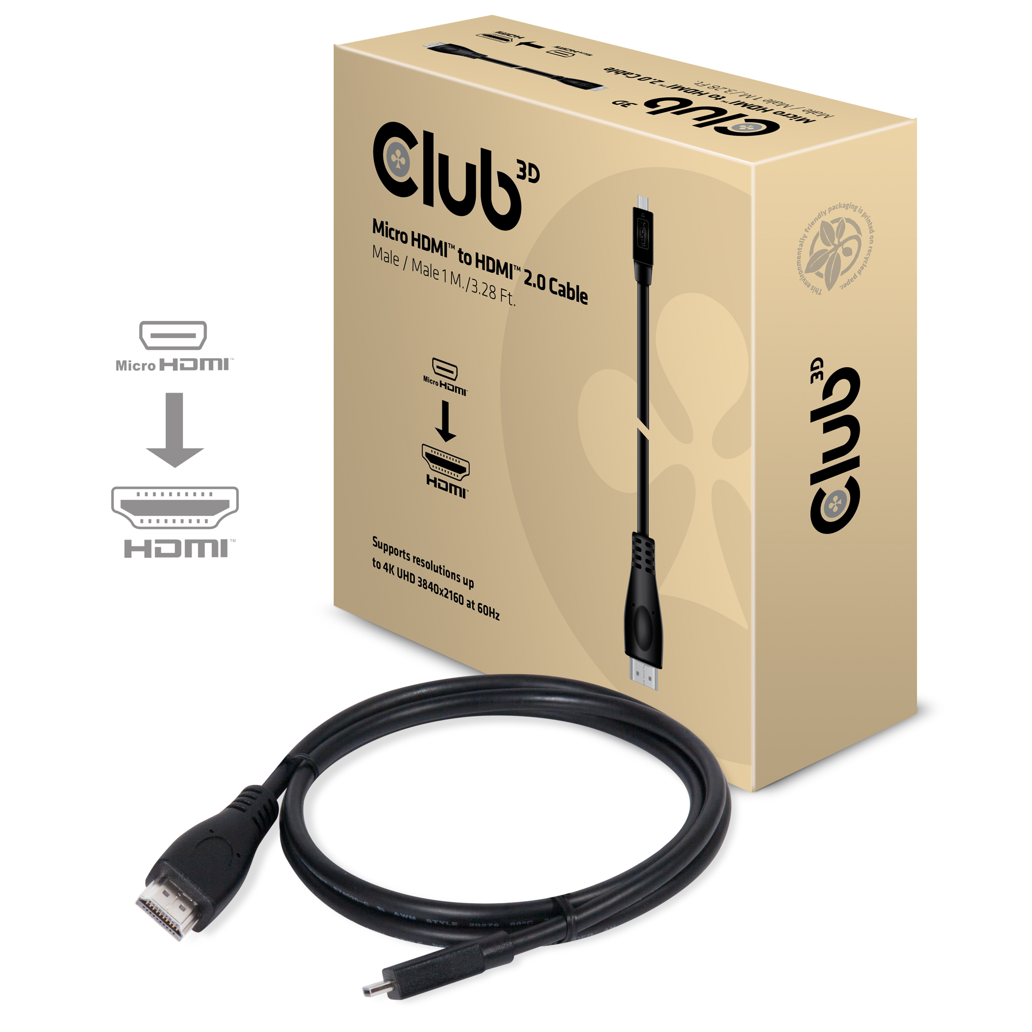 Club 3D CAC-1351 - HDMI-Kabel - mikro HDMI (M), Ansicht 2