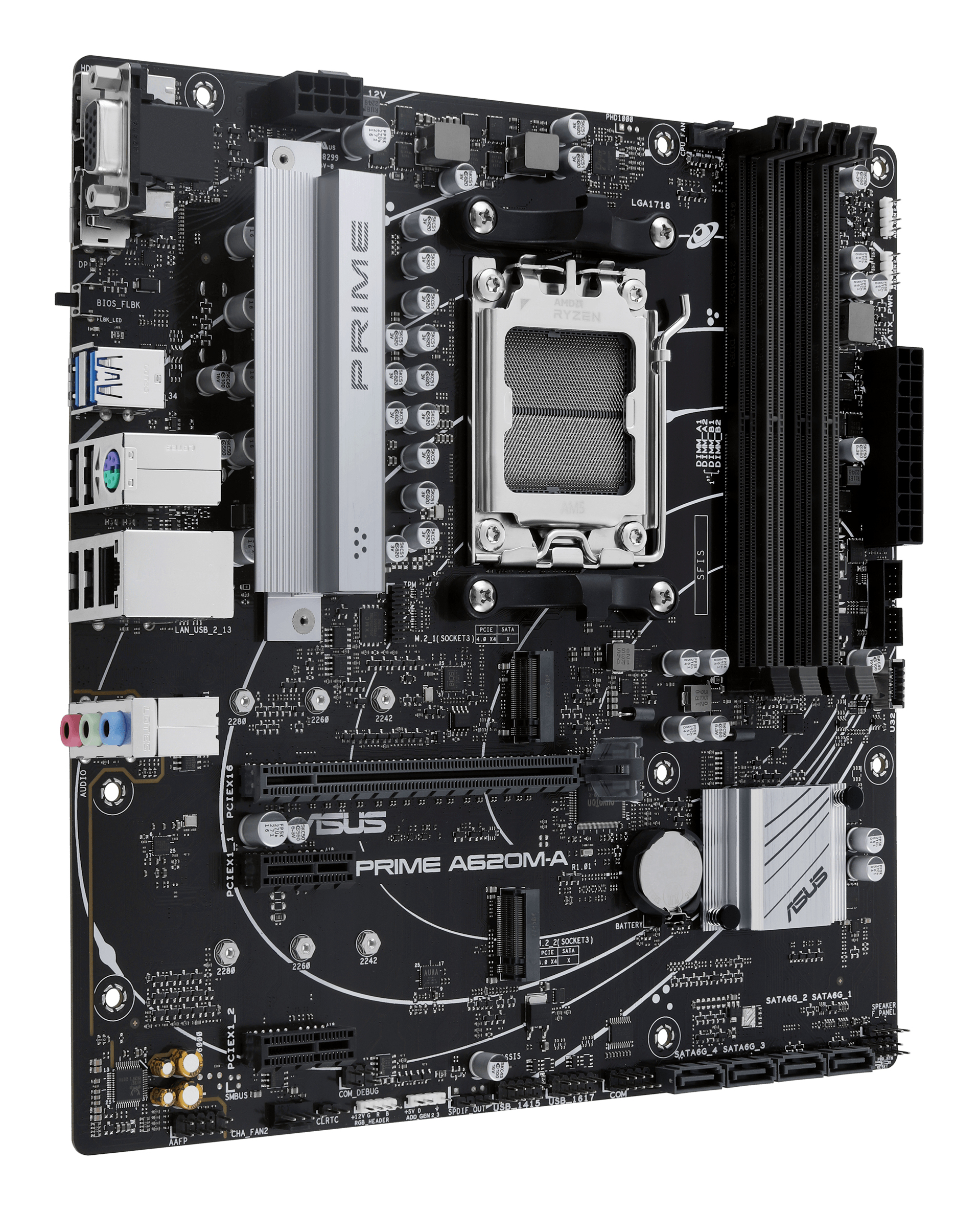 ASUS PRIME A620M-A-CSM - Motherboard - micro ATX - Socket AM5 - AMD A620 Chipsatz, Ansicht 3