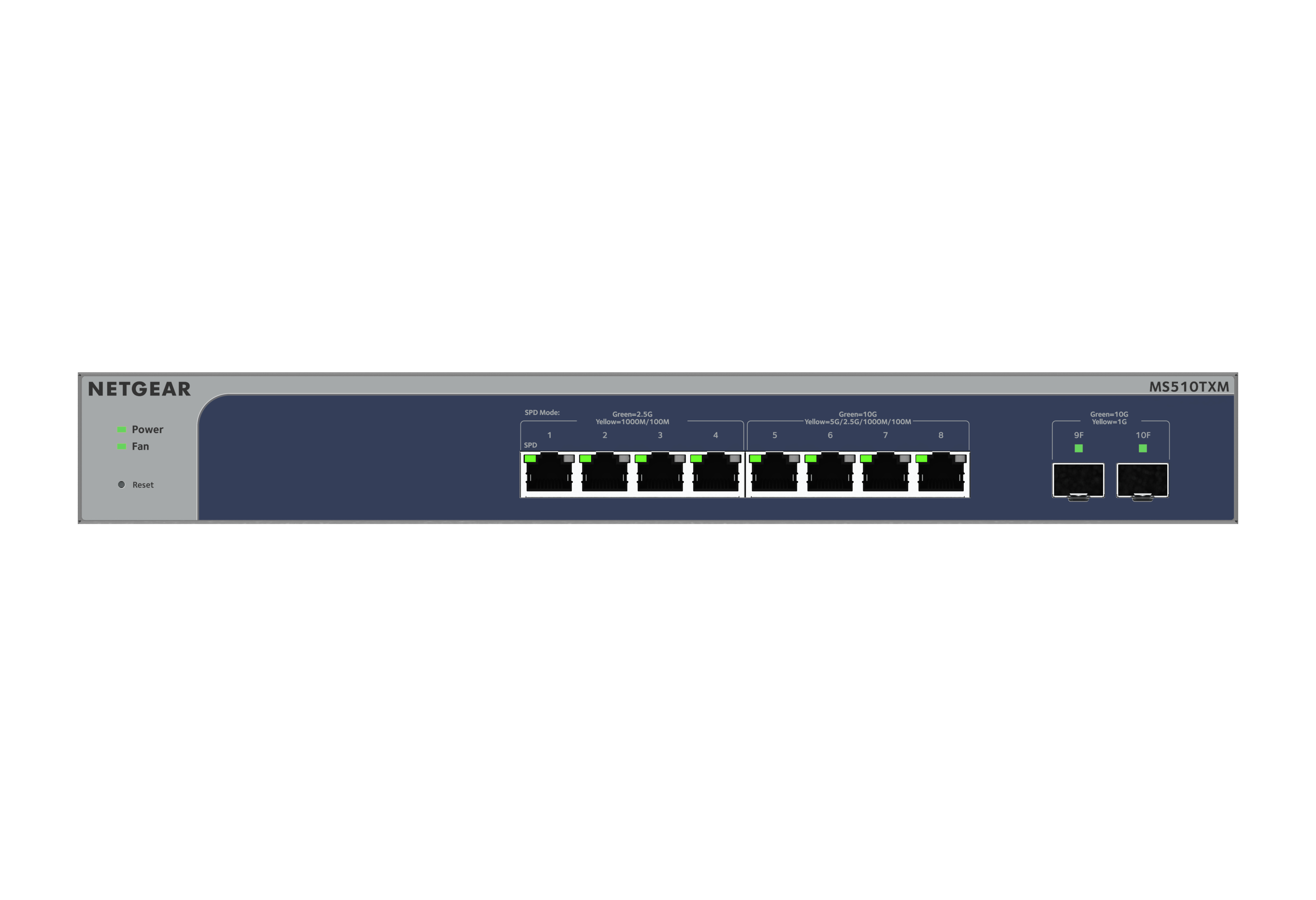 Netgear Smart MS510TXM - Switch - L3 Lite - Smart - 4 x 100/1000/2.5G + 4 x 1/2.5/5/10GBase-T + 2 x 10 Gigabit SFP+, Ansicht 3
