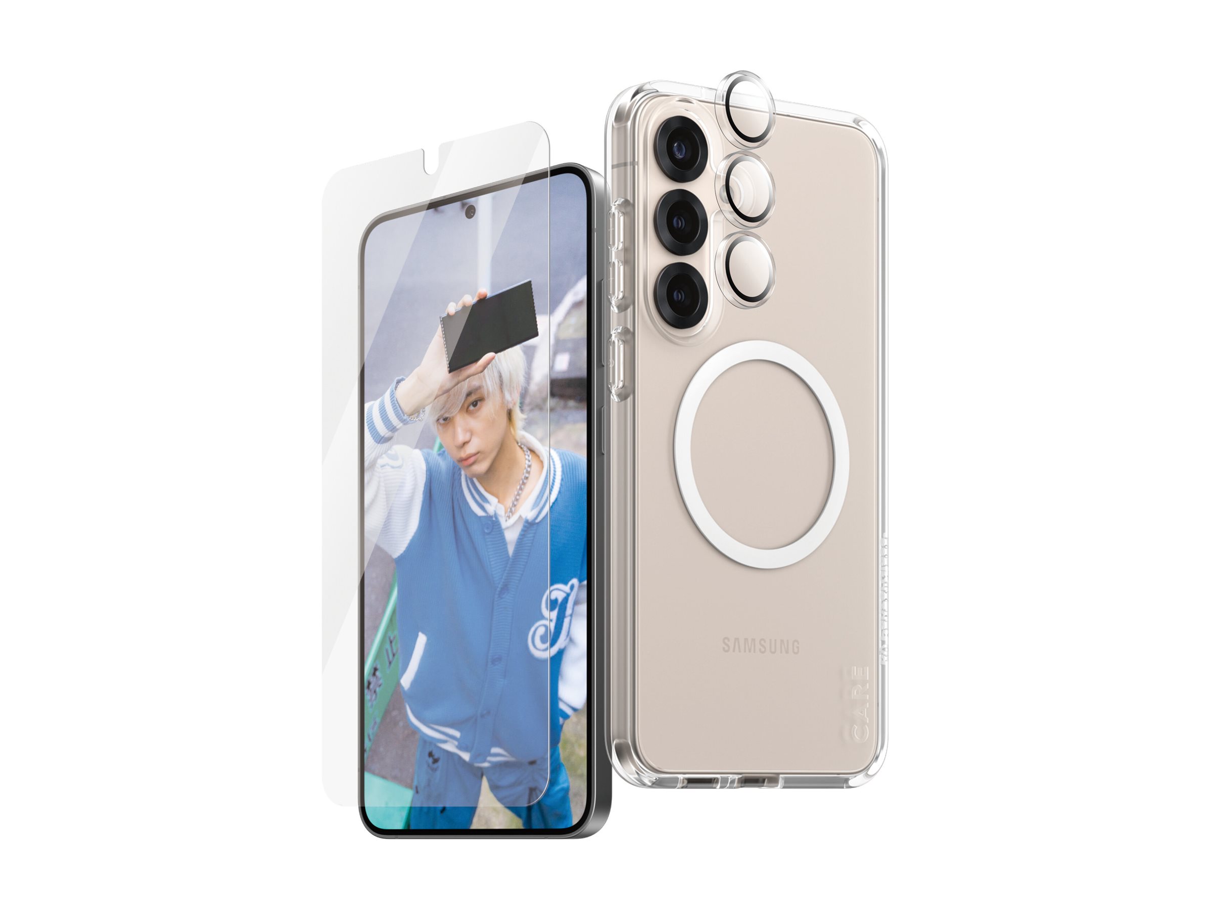PanzerGlass CARE by PanzerGlass - 3-in-1 Schutzpacket - hintere Abdeckung für Samsung Galaxy S25+, Ansicht 2