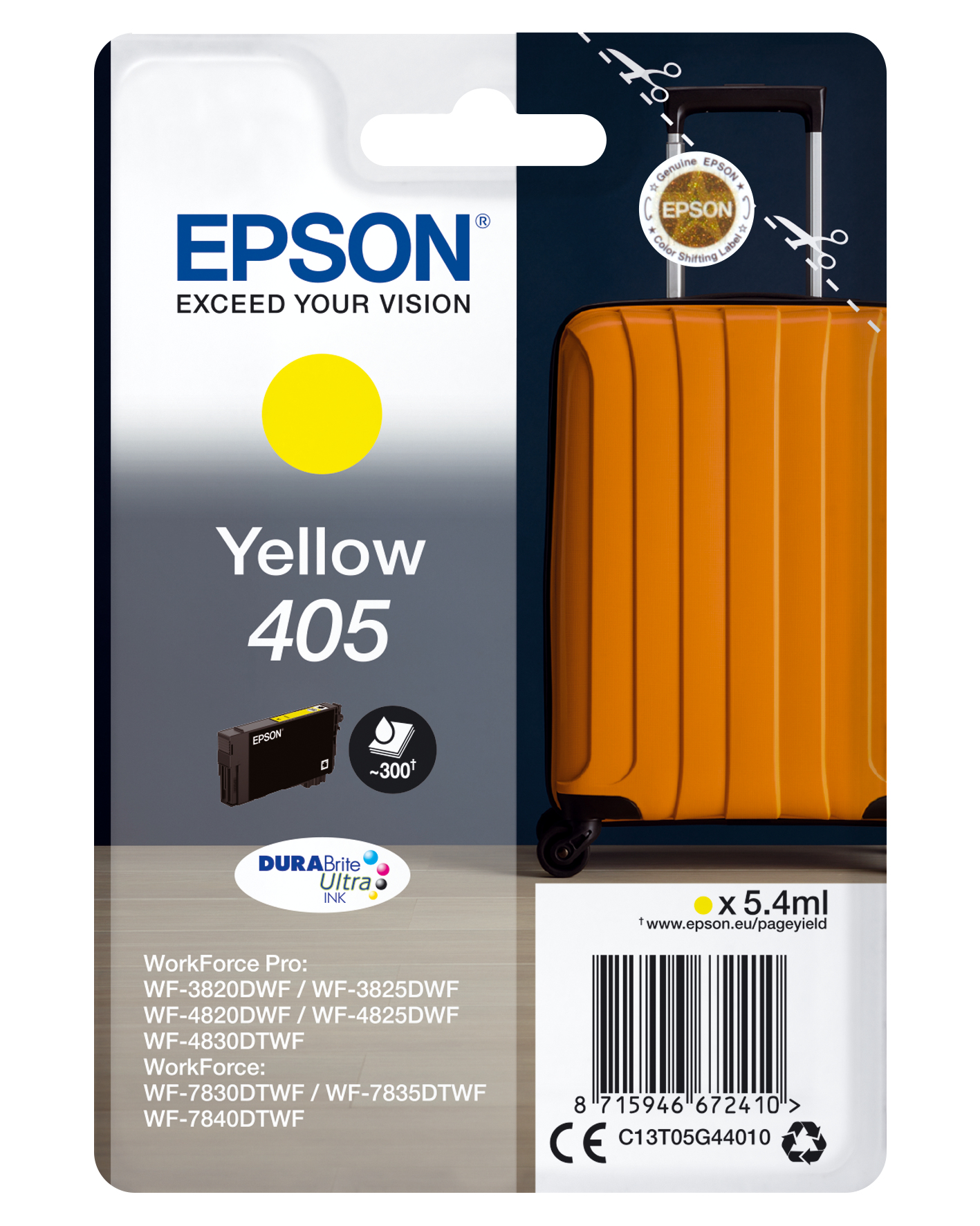 Epson Singlepack Yellow 405 DURABrite Ultra Ink - Standardertrag - Tinte auf Pigmentbasis - 5,4 ml - 1 Stück(e) - Einzelpackung