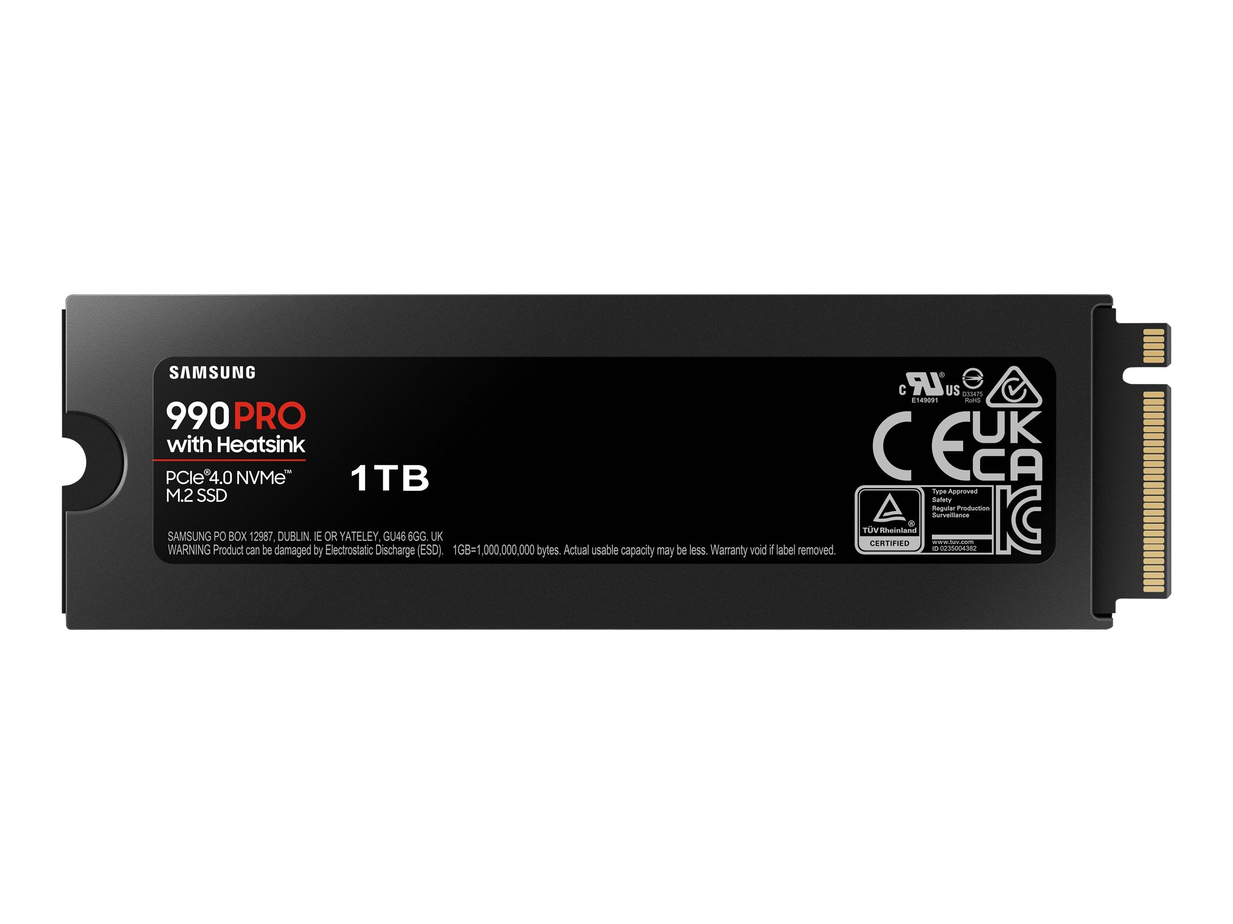 Samsung 990 PRO MZ-V9P1T0CW - SSD - verschlüsselt - 1 TB - intern - M.2 2280 - PCIe 4.0 x4 (NVMe), Ansicht 3