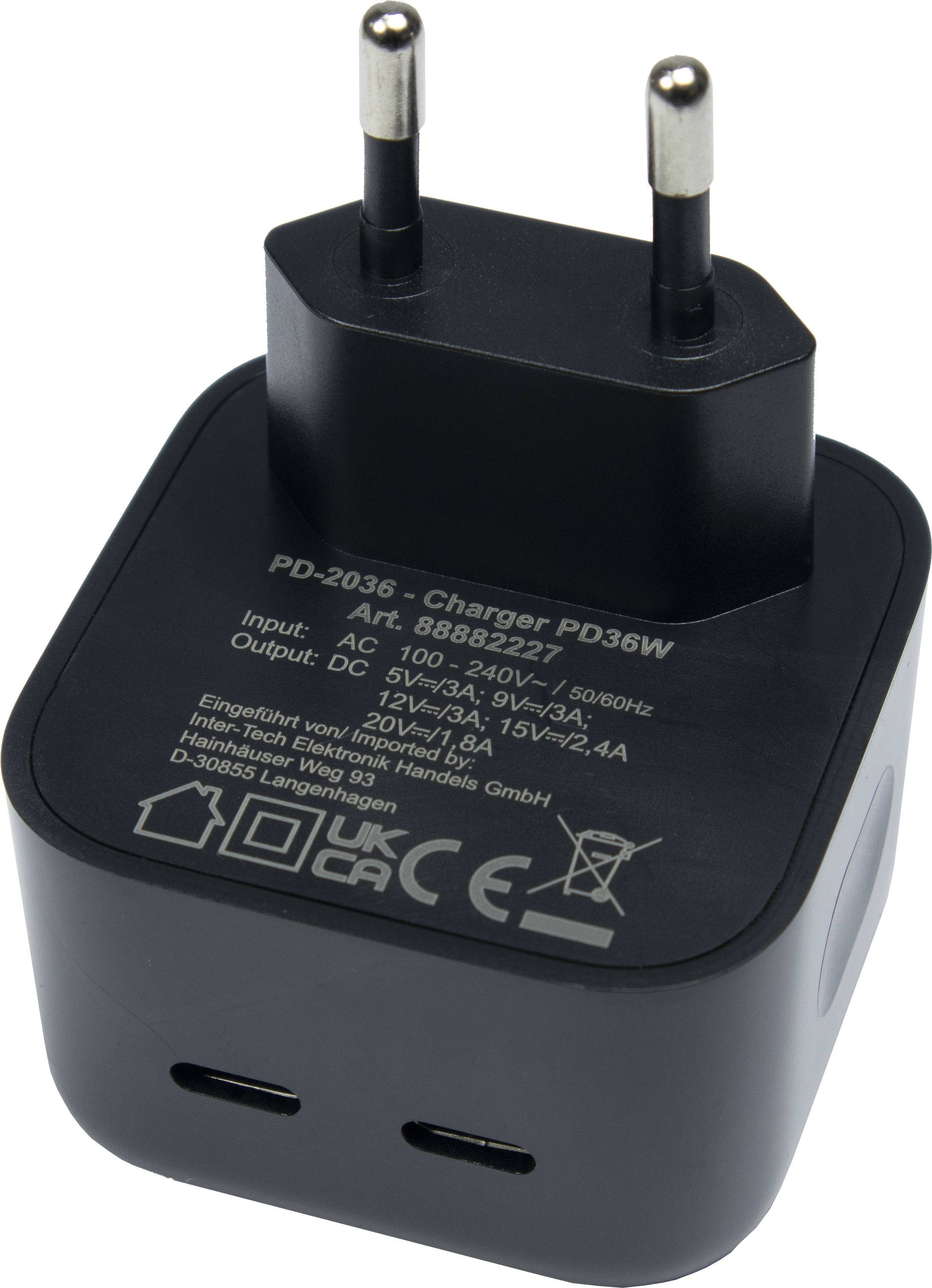 Inter-Tech PD-2036 - Indoor - AC - 20 V - Schwarz, Ansicht 2