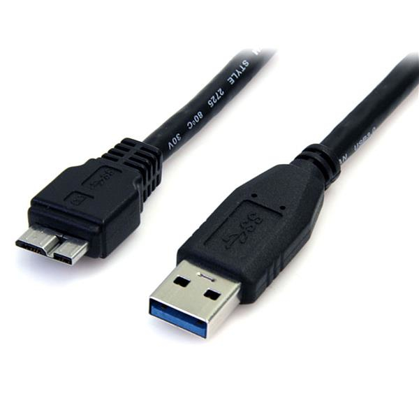 StarTech.com 0,5m USB 3.0 A auf Micro B Kabel - St/St - Schwarz - 50cm SuperSpeed USB 3.0 Anschlusskabel, Ansicht 2
