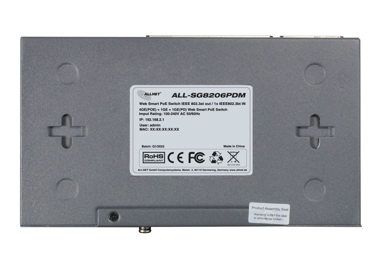 ALLNET Switch smart managed 95W 4x PoE 1x - Switch - 1 Gbps, Ansicht 3