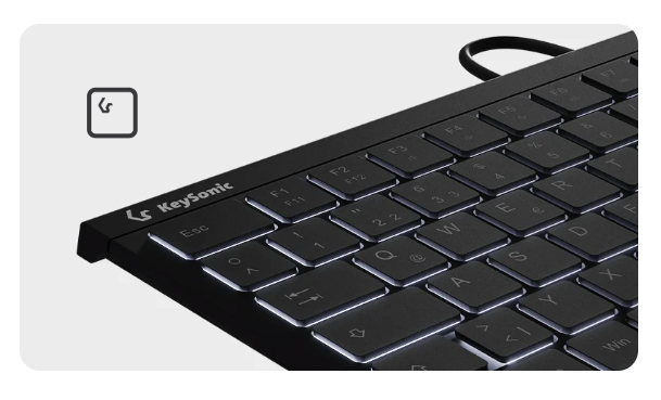 KeySonic KSK-5011ELC - Tastatur - Super-Mini - TL: Deutsch, QWERTZ, Ansicht 3