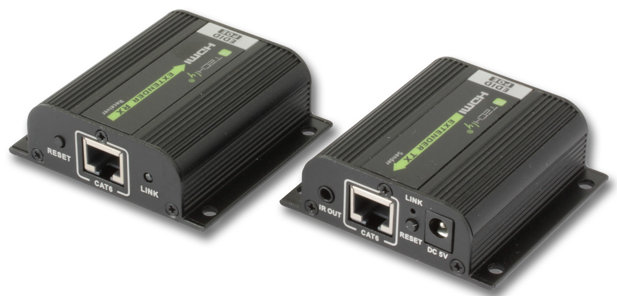 Techly IDATA EXT-E70POED - Sender und Empfänger, Ansicht 2
