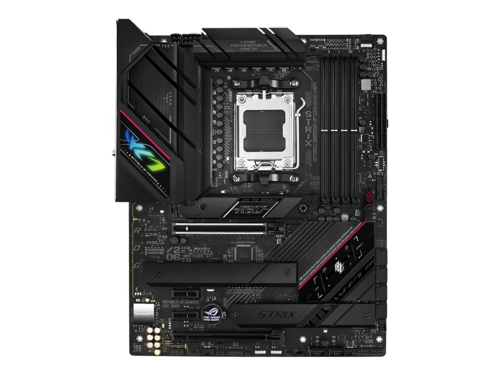 ASUS ROG Strix B650E-F Gaming WiFi - Motherboard - ATX - Socket AM5 - AMD B650 Chipsatz - USB-C 3.2 Gen 2x2, USB-C 3.2 Gen2, USB 3.2 Gen 2, USB 3.2 Gen 1 - 2.5 Gigabit LAN, Wi-Fi 6, Bluetooth - Onboard-Grafik (CPU erforderlich)