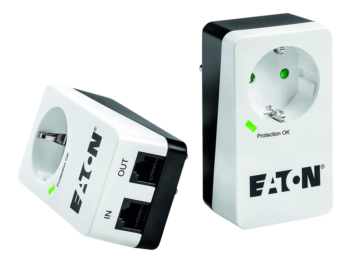 Eaton Protection Box 1 Tel@ DIN - Überspannungsschutz - AC 220-250 V - 4000 Watt - Ausgangsanschlüsse: 1 - weiß