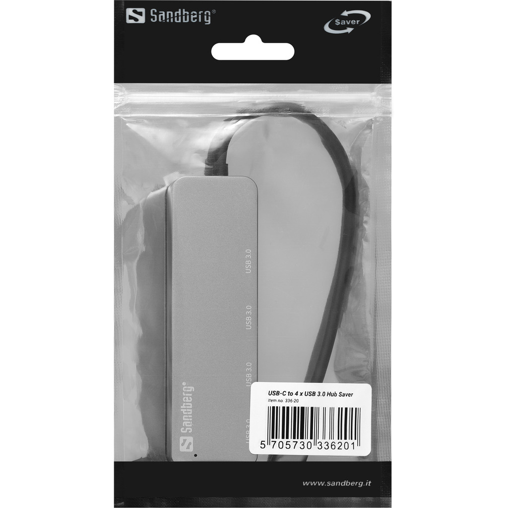 SANDBERG Saver - Hub - 4 x SuperSpeed USB 3.0, Ansicht 3