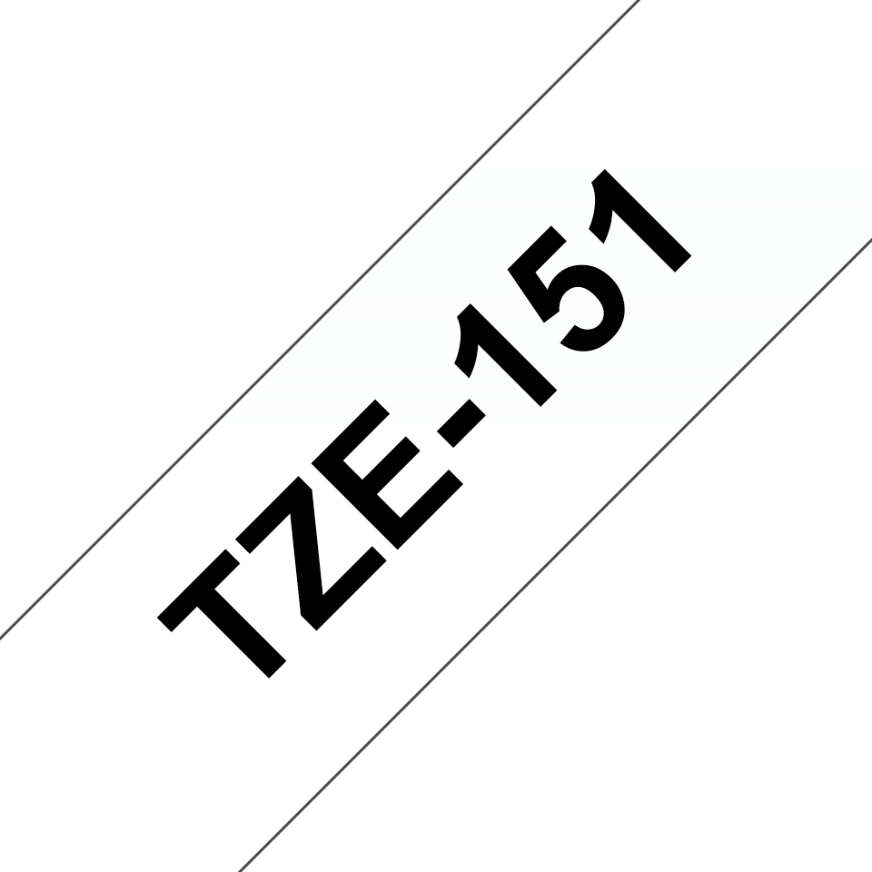 Brother TZe-151 - Standard-Klebstoff - schwarz auf durchsichtig - Rolle (2,4 cm x 8 m), Ansicht 2