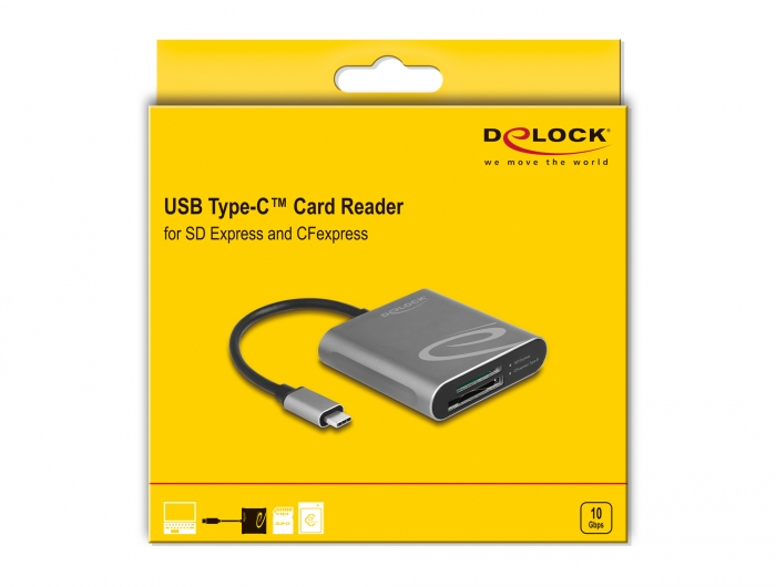 Delock Kartenleser (SDHC, SDXC, SDHC UHS-I, SDXC UHS-I, SDHC UHS-II, SDXC UHS-II, CFexpress 2.0 Type B, SD Express), Ansicht 3