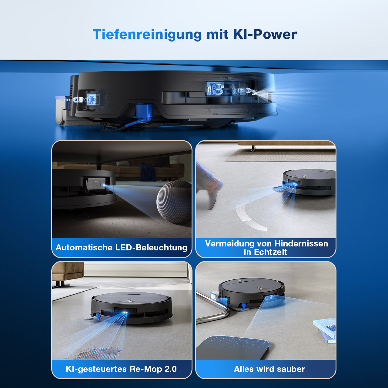 Ecovacs Deebot X9 Pro Omni Saugroboter mit Wischfunktion black, Ansicht 2
