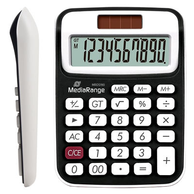 MEDIARANGE MROS190 - Desktop - Einfacher Taschenrechner - 10 Ziffern - Batterie/Solar - Schwarz - Weiß, Ansicht 2