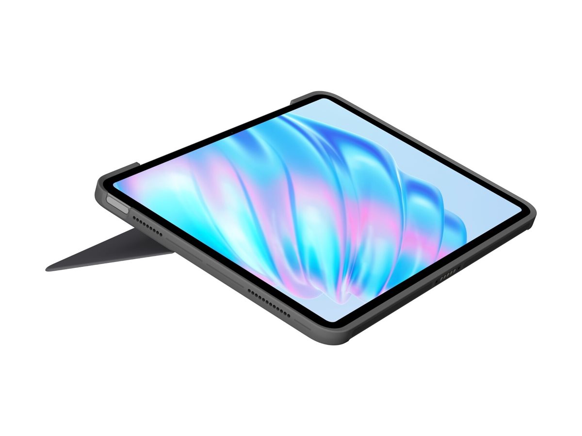 Logitech Combo Touch - Tastatur und Foliohülle - mit Trackpad - hintergrundbeleuchtet - Apple Smart connector - QWERTY - Italienisch - Oxford Gray - für Apple 13-inch iPad Air (M2)
